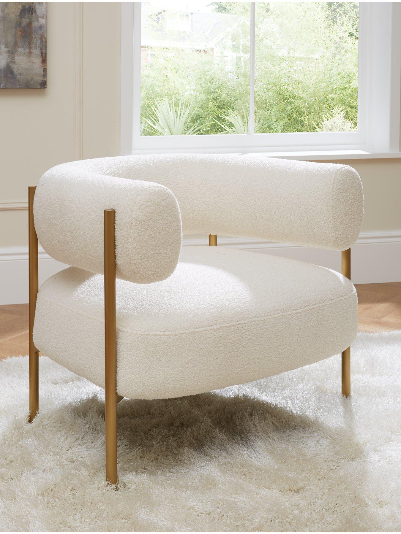 The Very Collection Icon Boucle Fabric Accent Chair - Cream