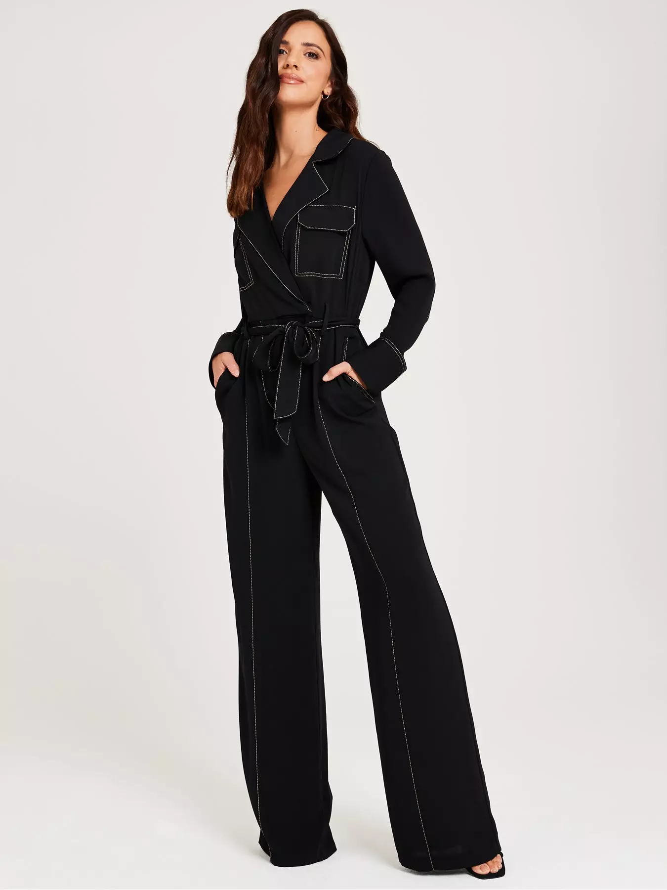 V by Very Denim Utility Jumpsuit - Blue