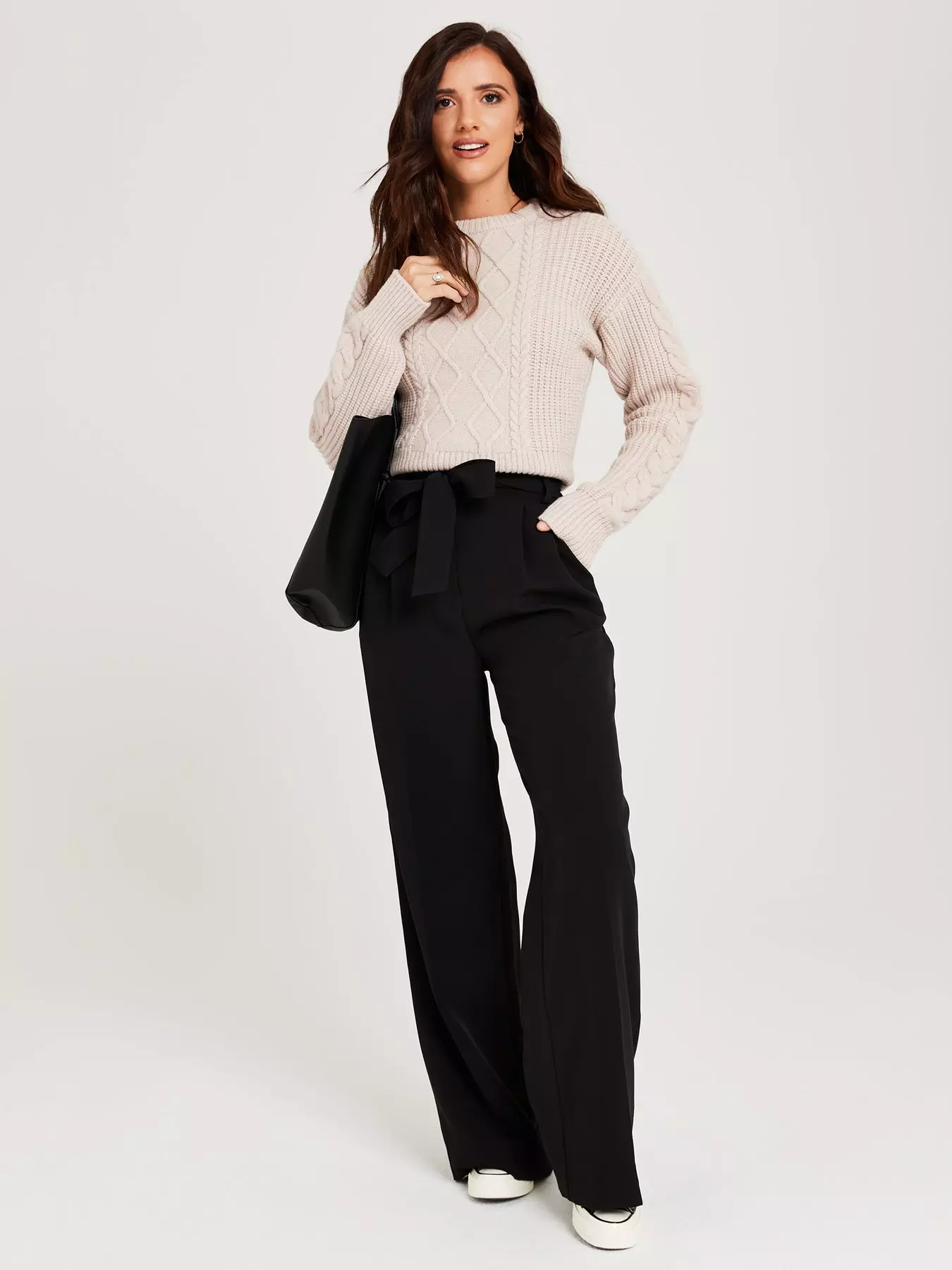 V by Very Wide Leg Trouser - Black