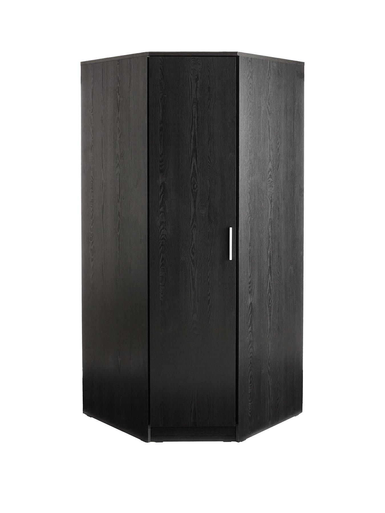 Image 2 of 7 of Very Home Panama Corner Wardrobe - Black&nbsp;- FSC&reg; Certified