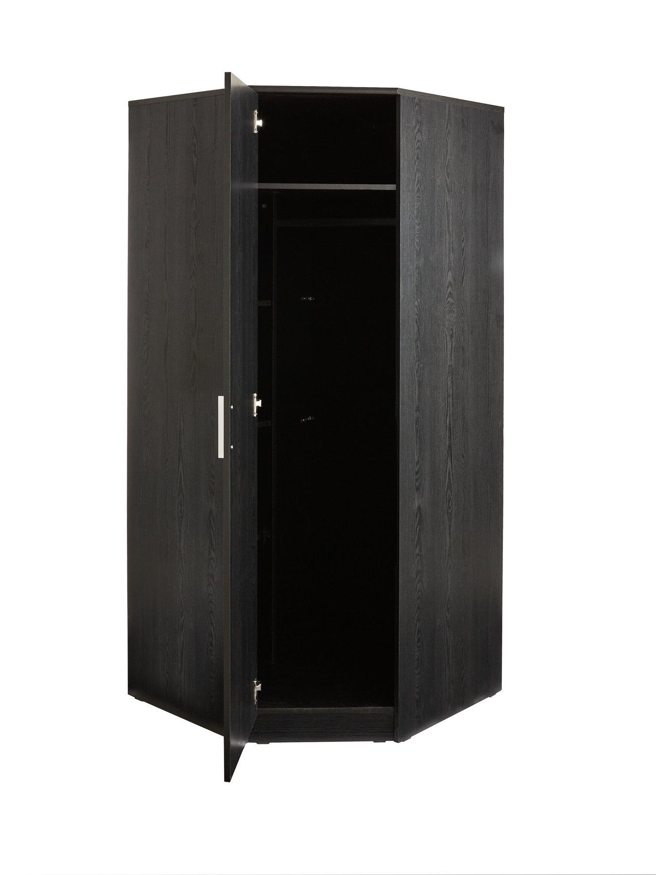 Image 4 of 7 of Very Home Panama Corner Wardrobe - Black&nbsp;- FSC&reg; Certified