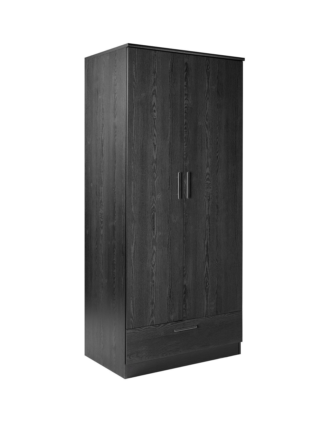 Image 3 of 7 of Very Home Panama 2 Door 1 Drawer Wardrobe - Black&nbsp;- FSC&reg; Certified