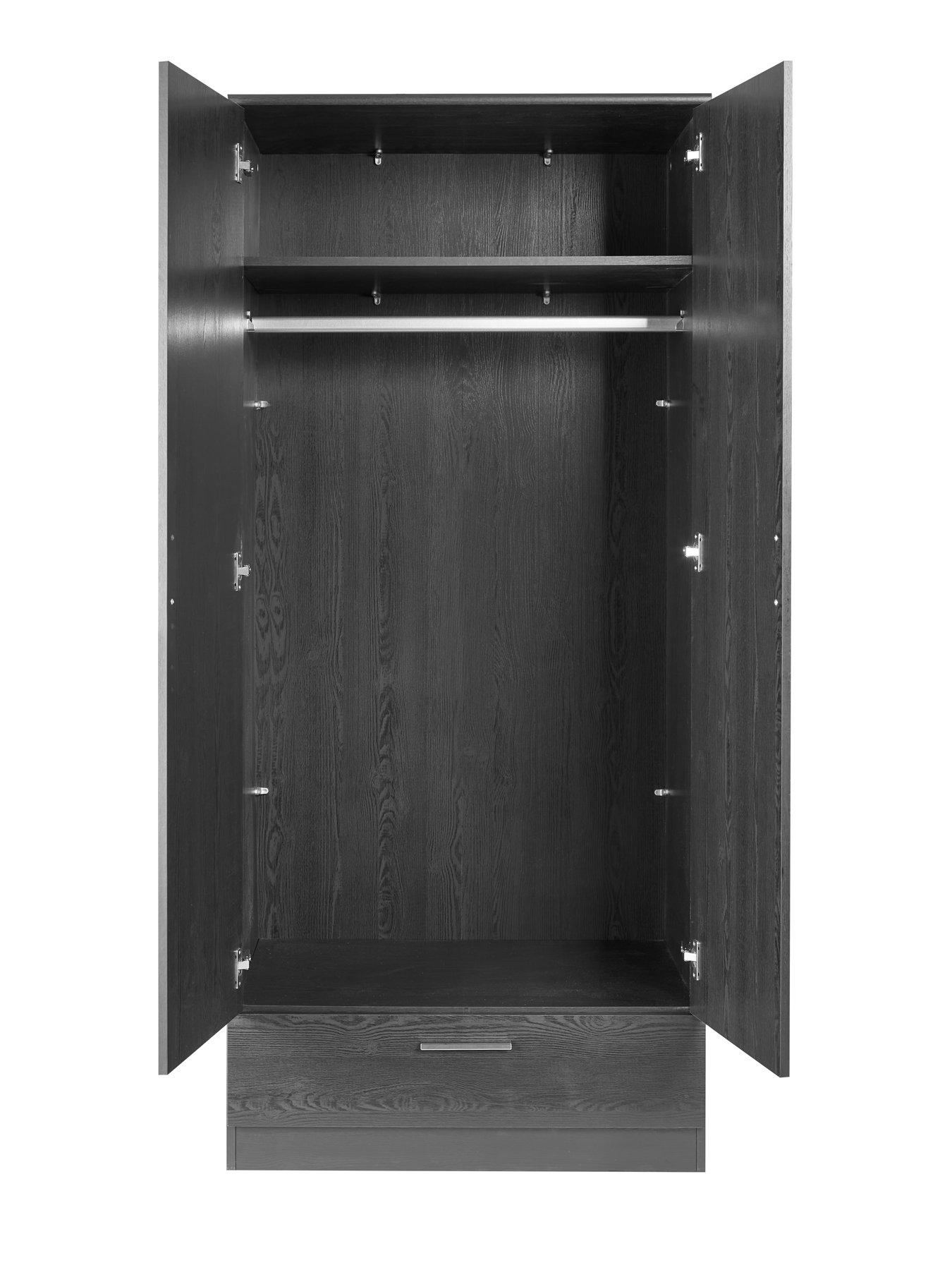 Image 4 of 7 of Very Home Panama 2 Door 1 Drawer Wardrobe - Black&nbsp;- FSC&reg; Certified
