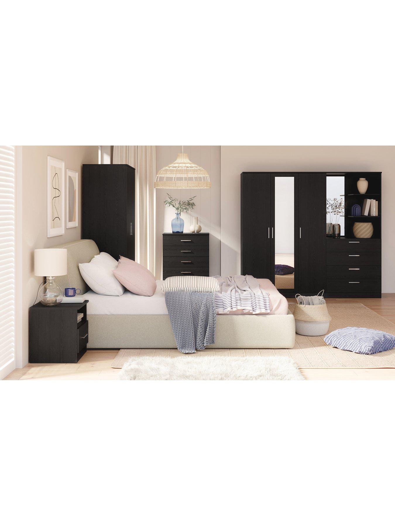 Image 6 of 7 of Very Home Panama 2 Door 1 Drawer Wardrobe - Black&nbsp;- FSC&reg; Certified