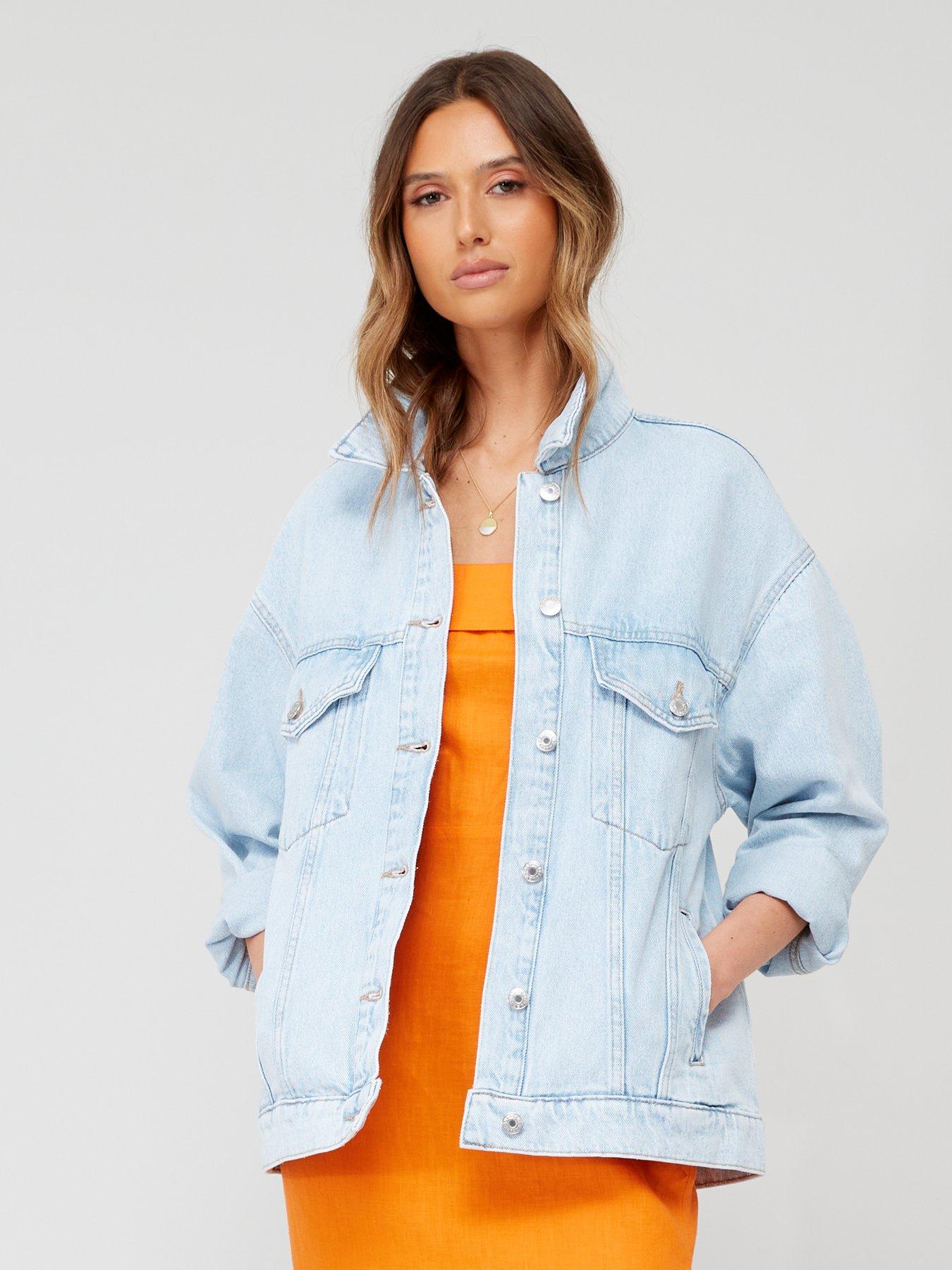 Mango oversized hot sale denim jacket