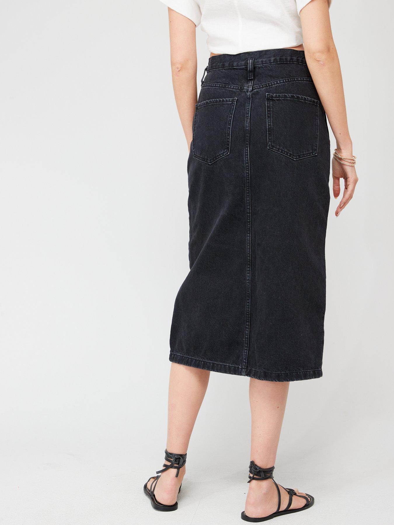 Black denim shop skirt littlewoods