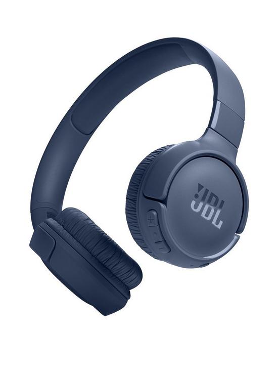 front image of jbl-tune520bt-wireless-on-ear-headphones-pure-bass-sound-57hours-battery-comfort-fit-app-supported--blue