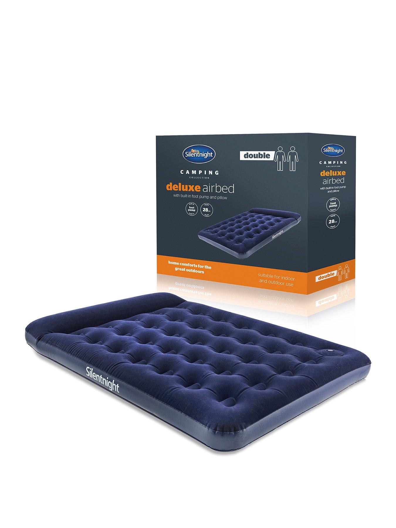 undefined Camping Collection Flock Airbed - Footpump - Blue - Double