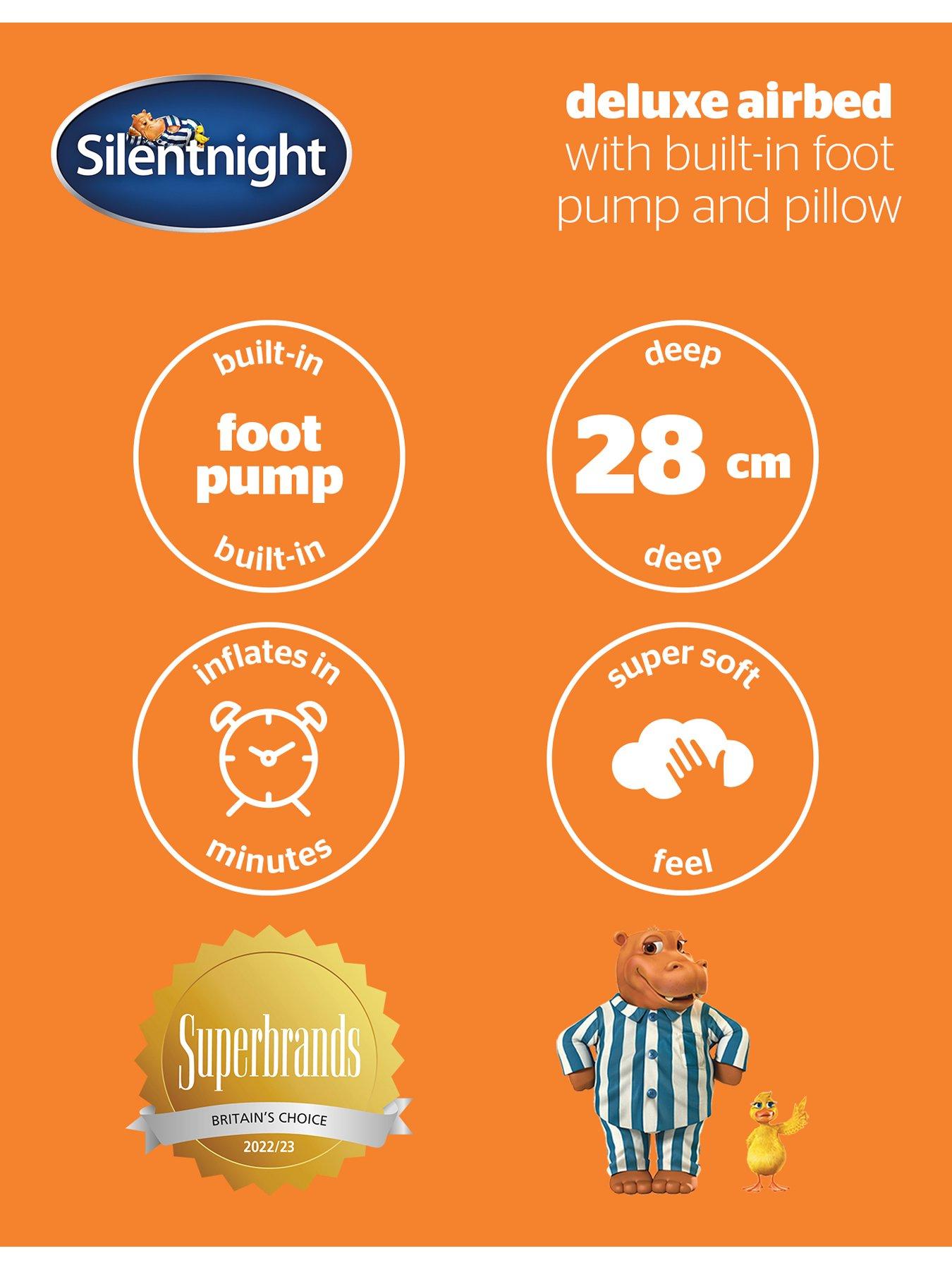 Image 5 of 5 of Silentnight Camping Collection Flock Airbed - Footpump - Blue - Double