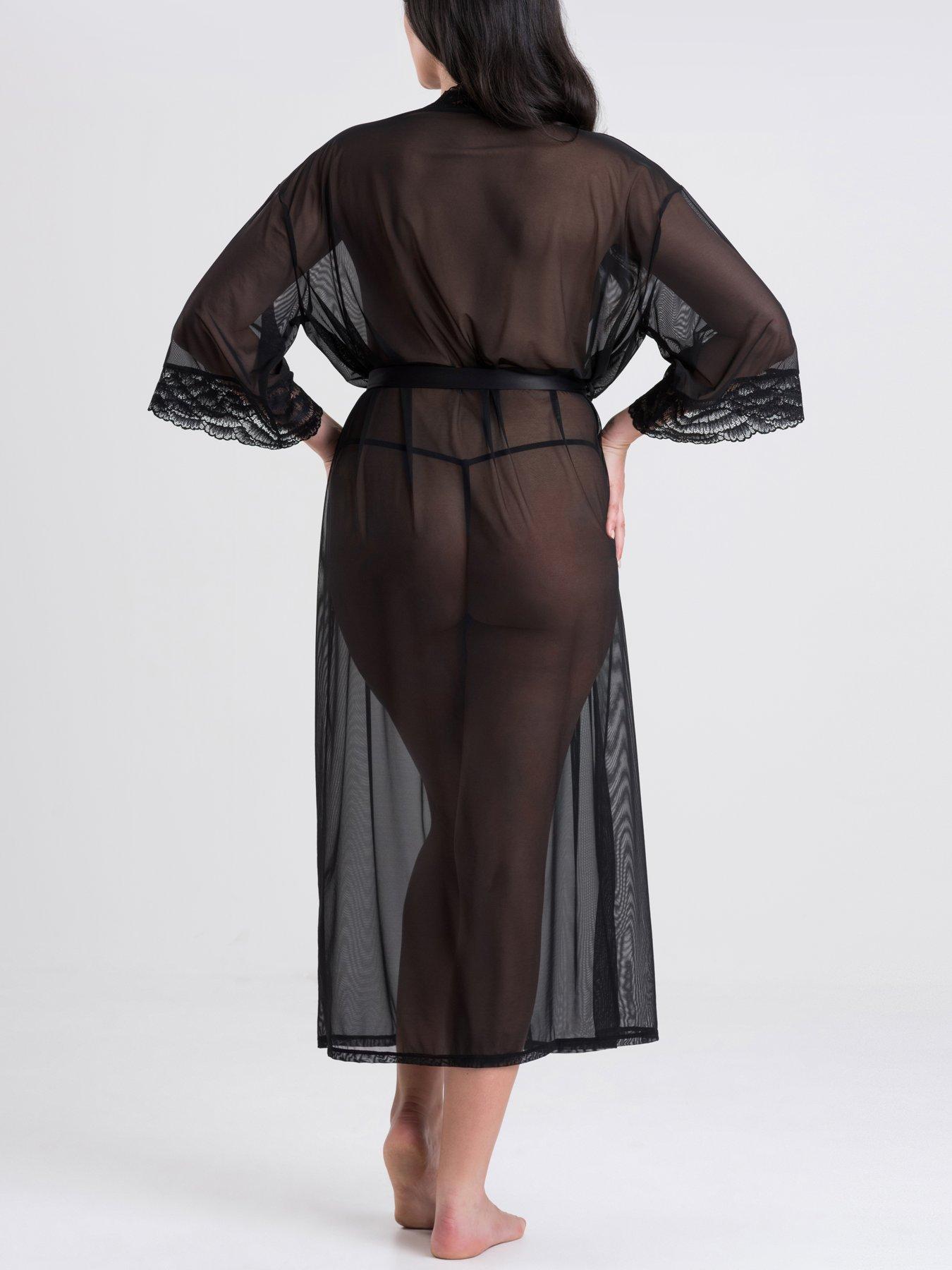 Lovehoney Curve Empress Long Robe - Black