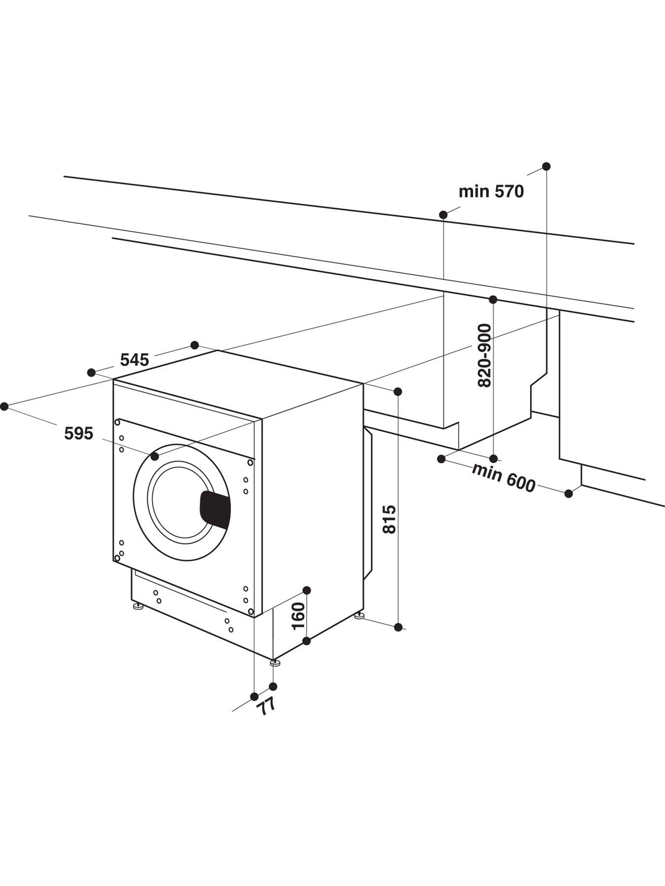  image of hotpoint-biwdhg961485-9kg-integrated-washer-dryer