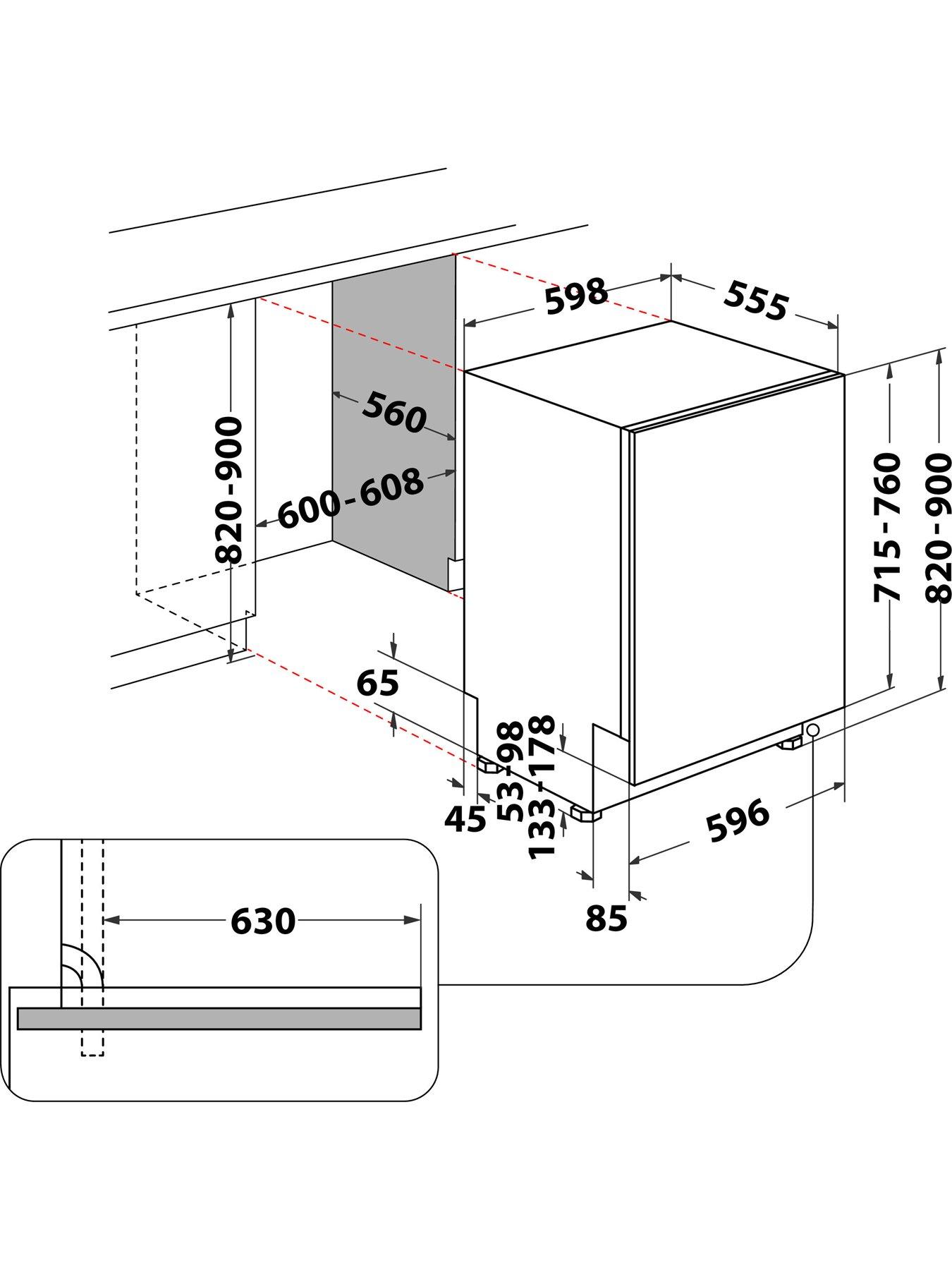 Image 2 of 8 of Hotpoint Hydroforce H8IHP42L Fullsize 15-Place Setting Integrated Dishwasher