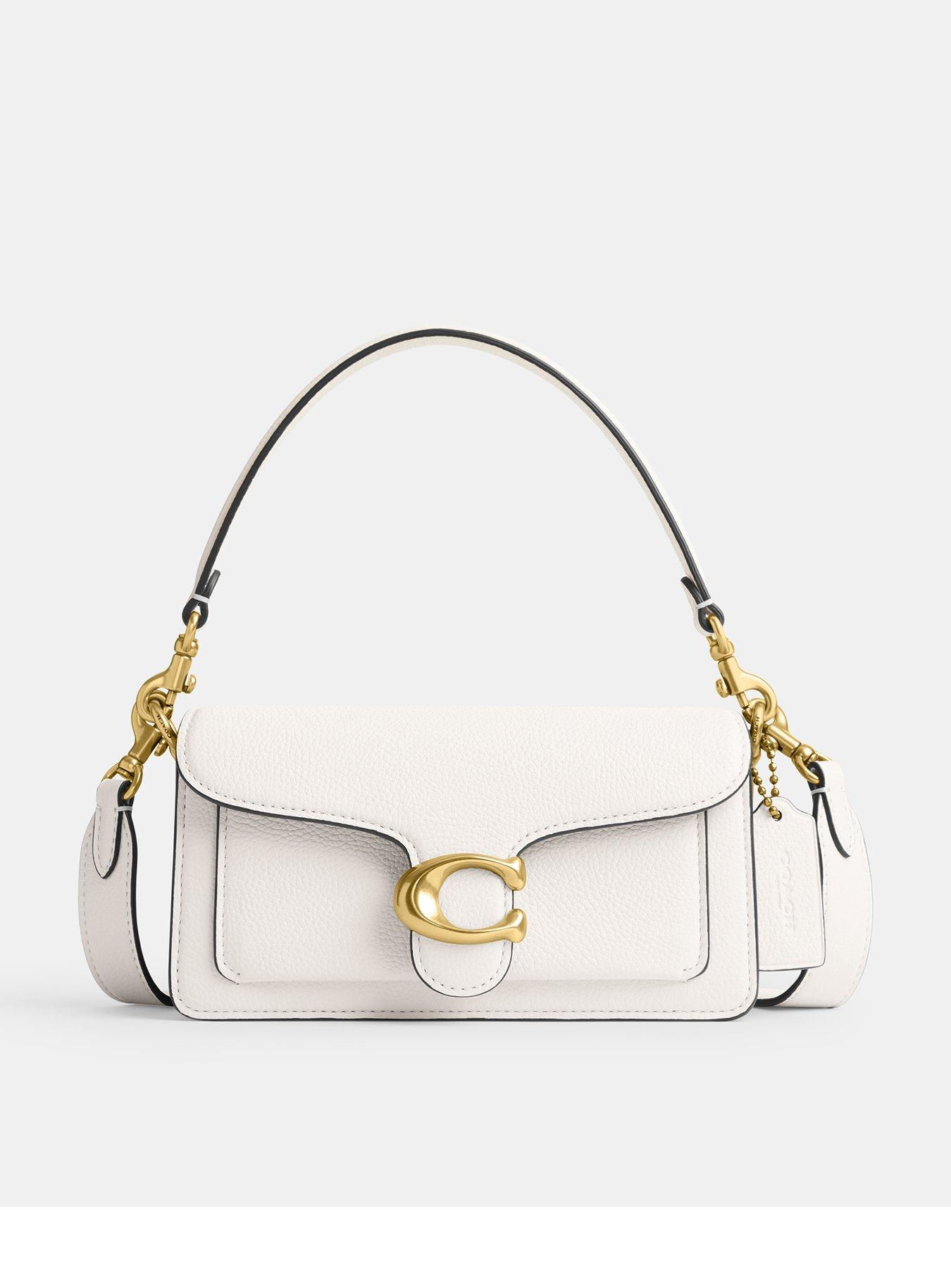 COACH Tabby 20 Polished Pebble Leather Shoulder Bag Chalk
