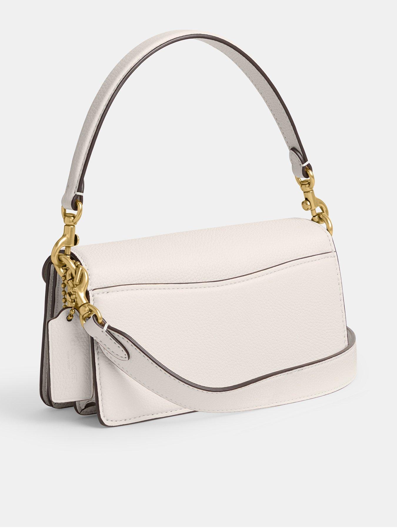 COACH Tabby 20 Polished Pebble Leather Shoulder Bag Chalk