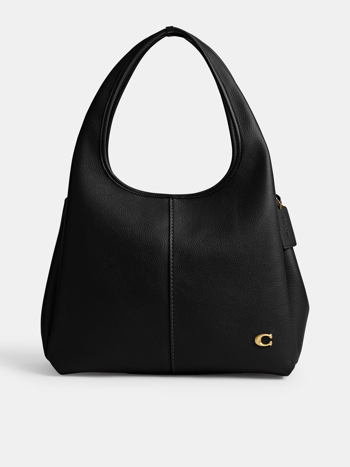 undefined Polished Pebble Leather Lana Shoulder Bag - B4/black