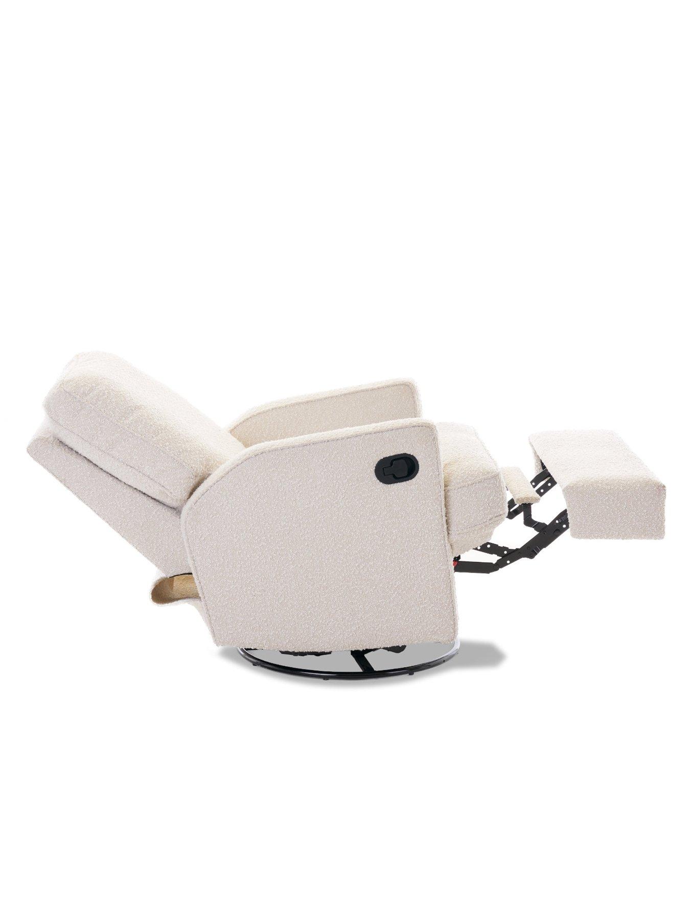  image of obaby-madison-swivel-glider-recliner-chair-boucle-cream
