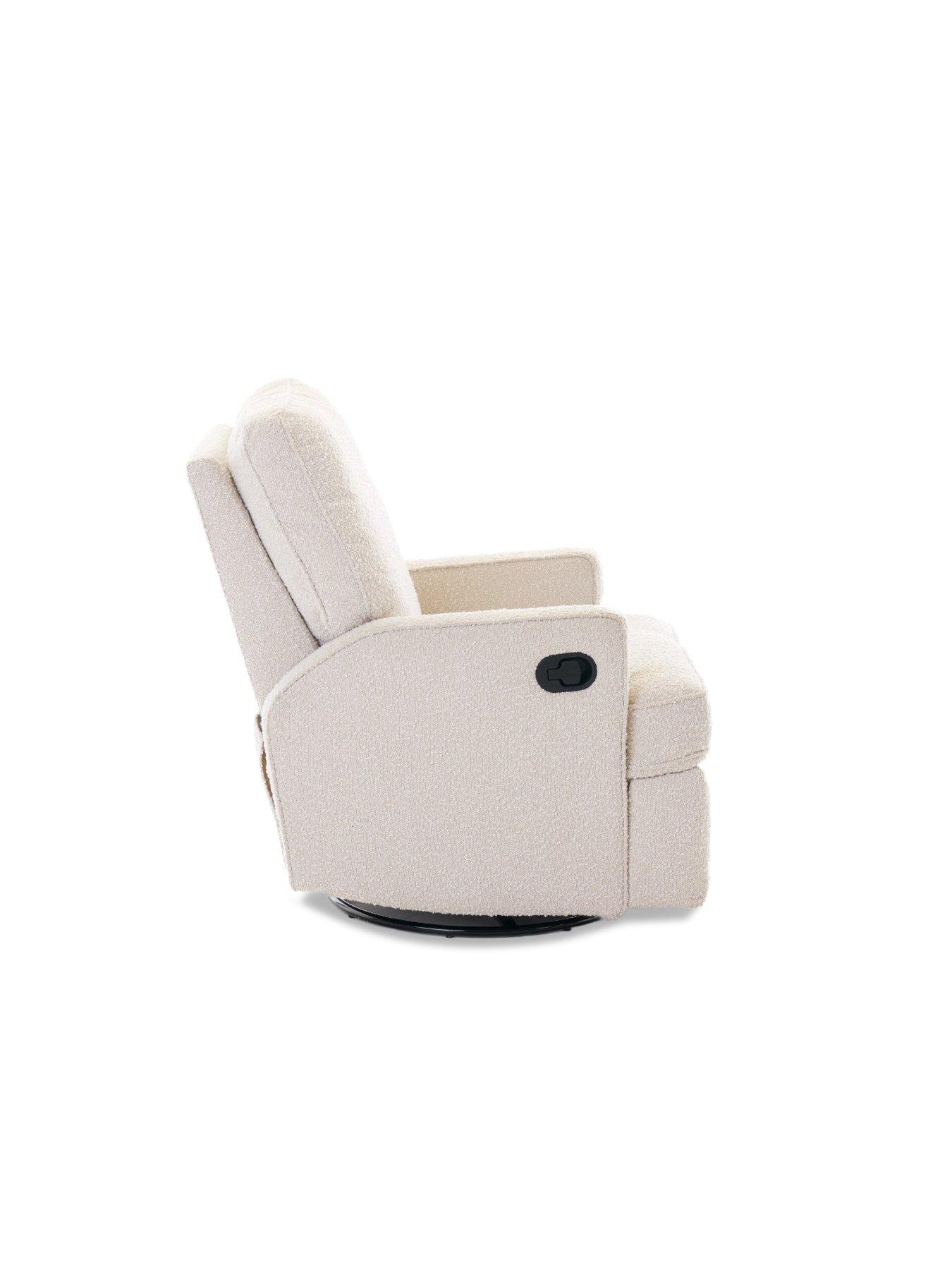  image of obaby-madison-swivel-glider-recliner-chair-boucle-cream