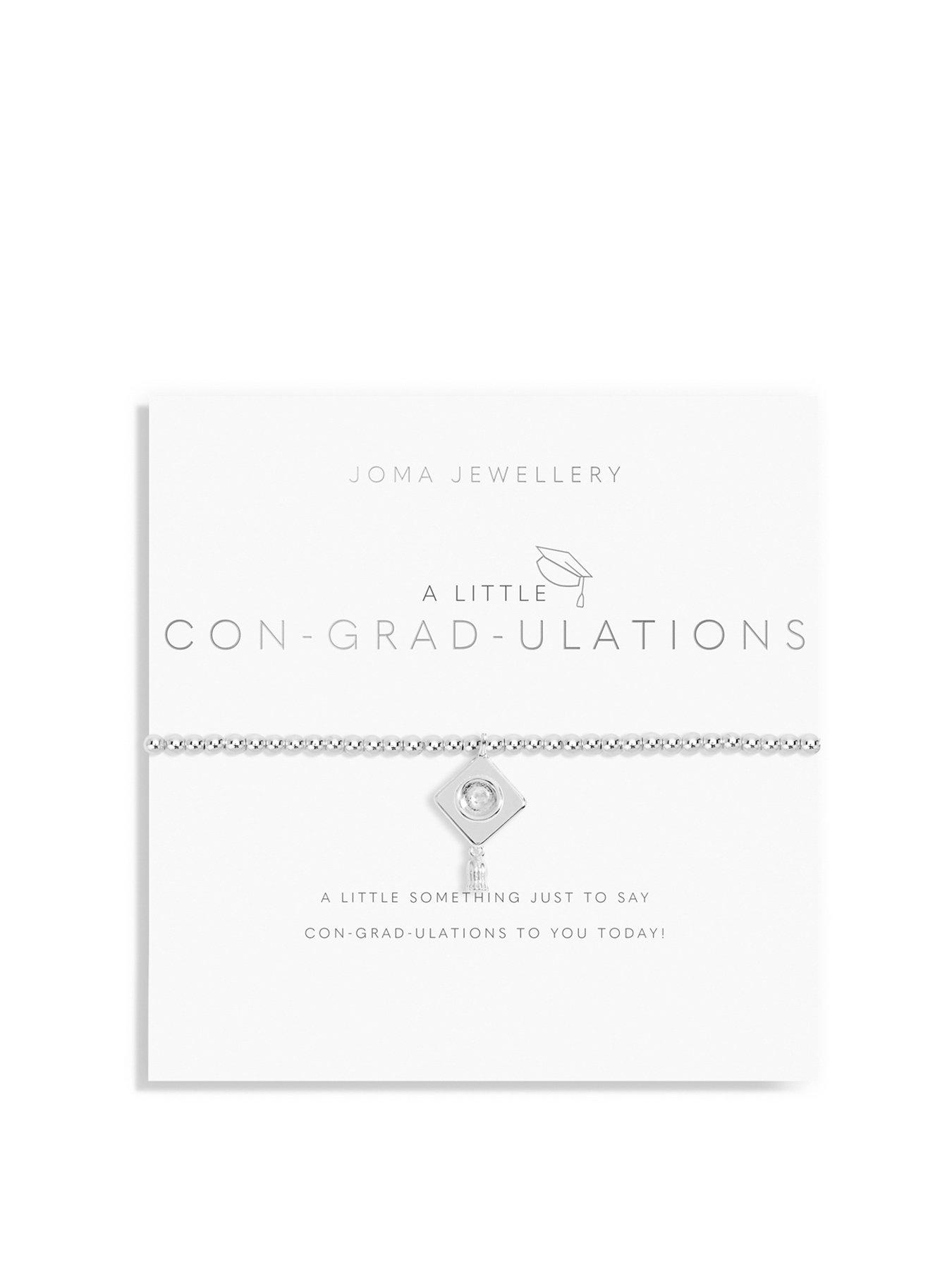 Joma Jewellery A Little Con-grad-ulations Bracelet In Silver Plating