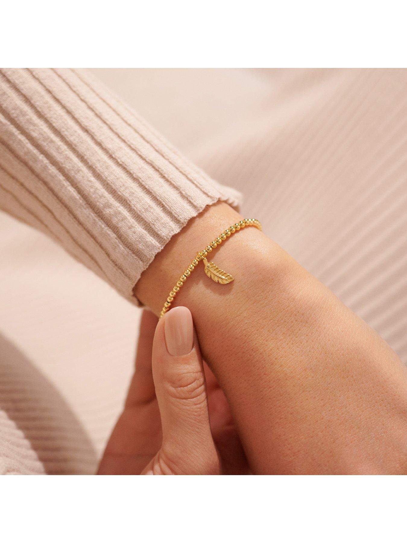  image of joma-jewellery-a-little-feathers-appear-when-loved-ones-are-near-bracelet-in-gold-plating