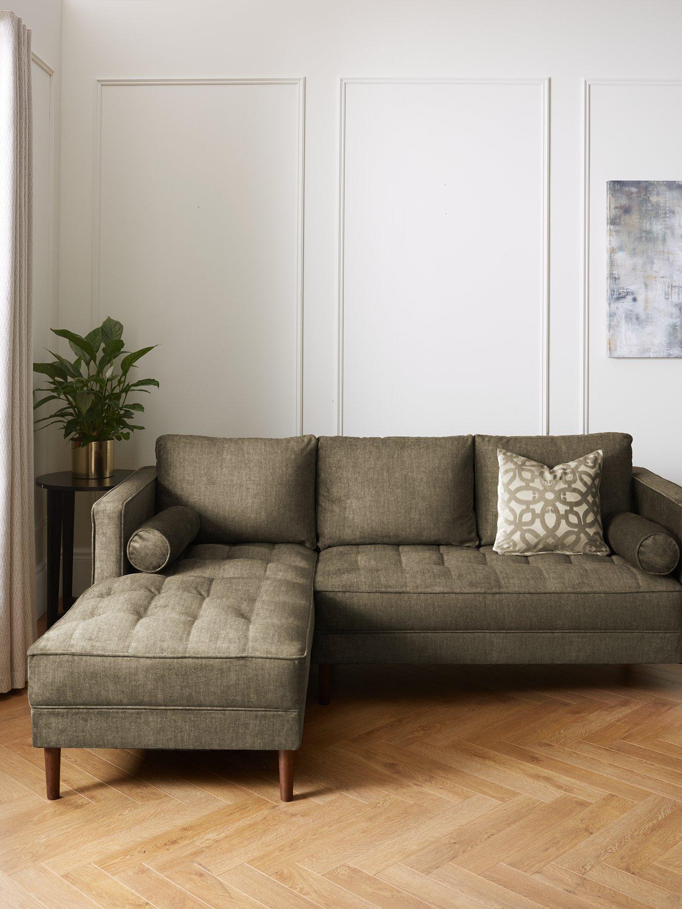 Image 1 of 7 of Very Home New Orleans Fabric&nbsp;Left Hand Chaise Sofa