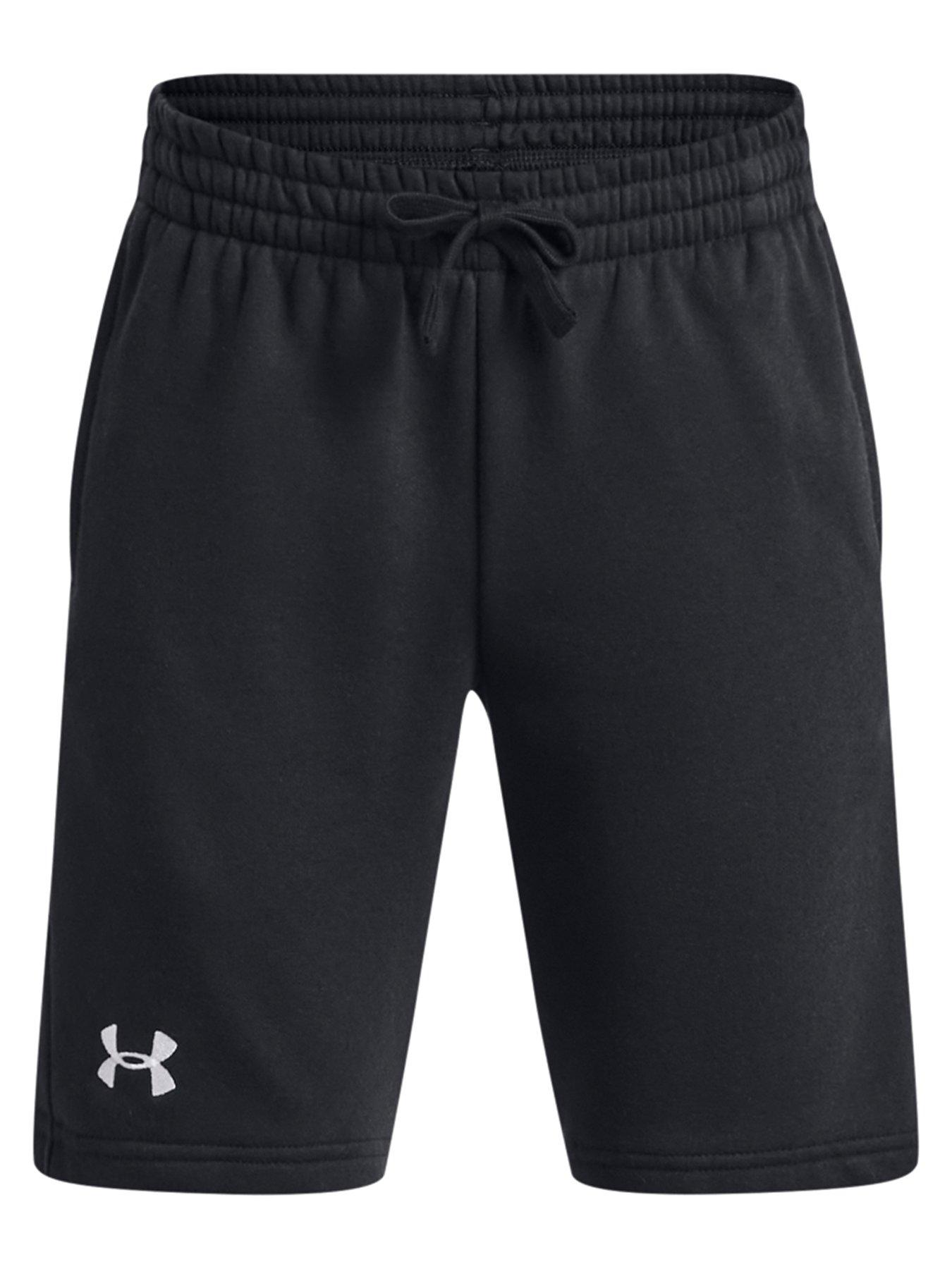 UNDER ARMOUR Boys Challenger Knit Shorts - Black/White