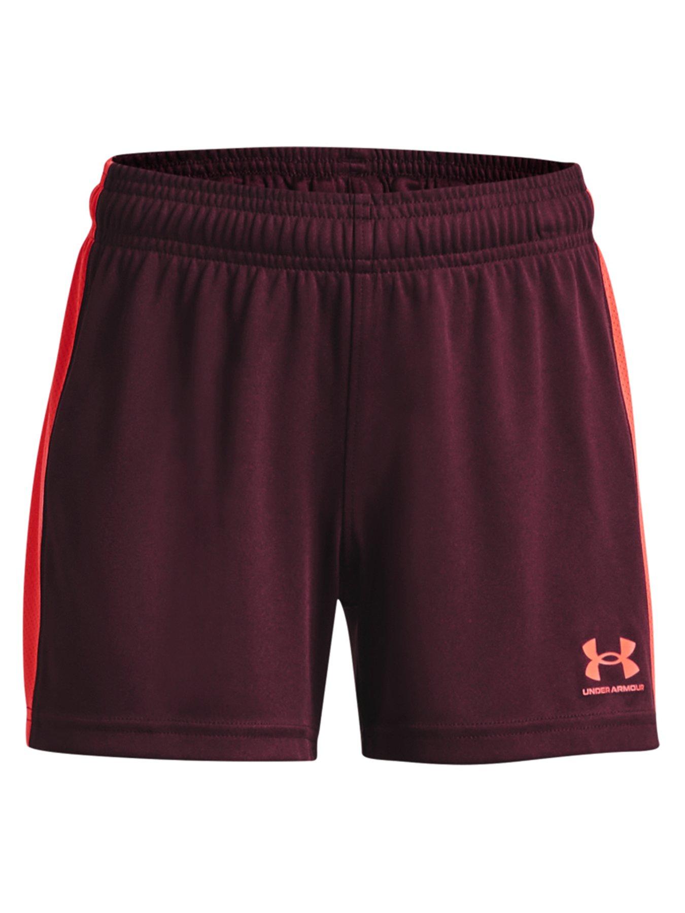 UNDER ARMOUR Girls Challenger Knit Shorts - Black/White