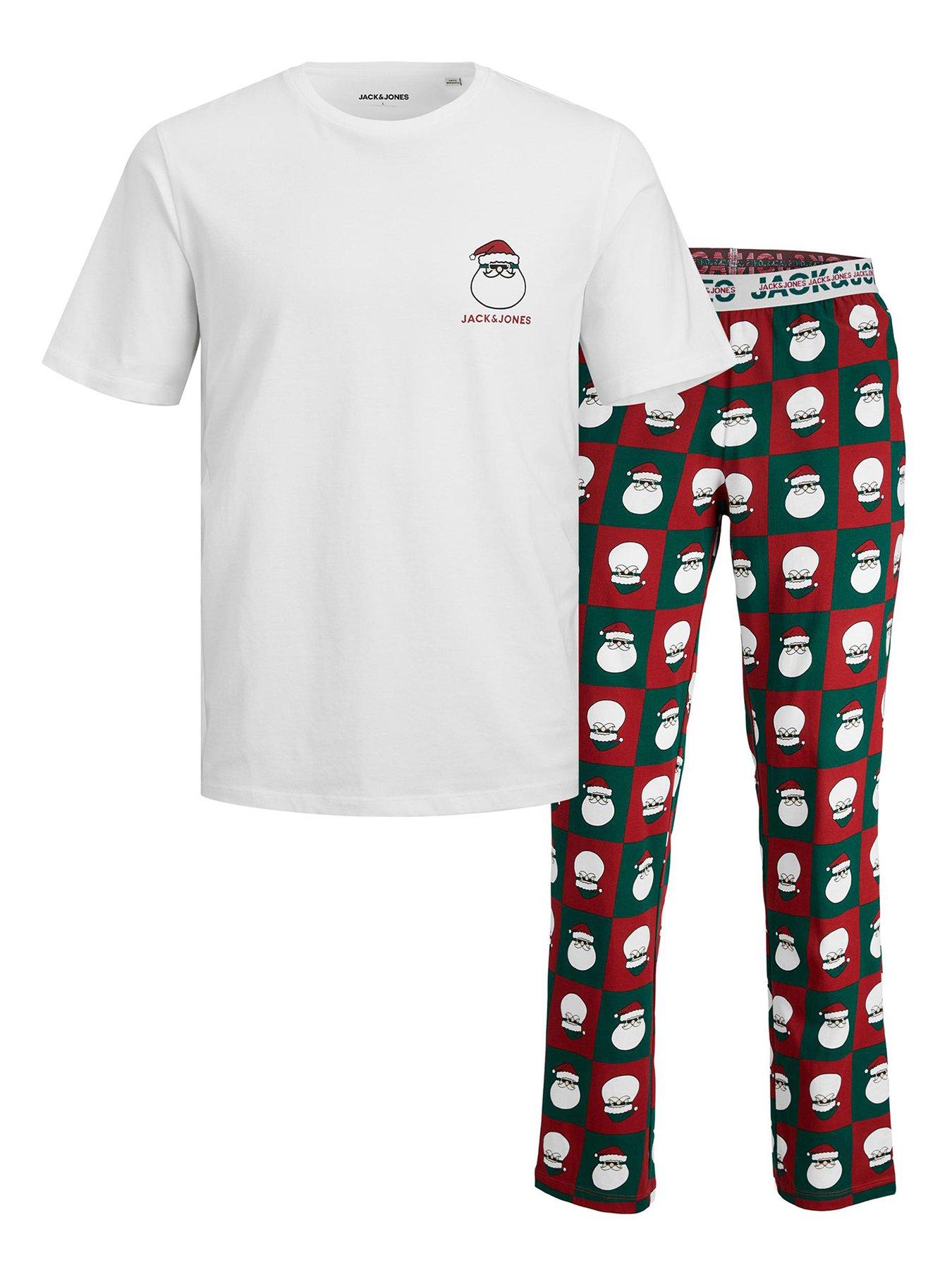 In The Style Unisex Kids Family Santa/Gingerbread Man Pinted Jersey Pyjama  Set - Navy