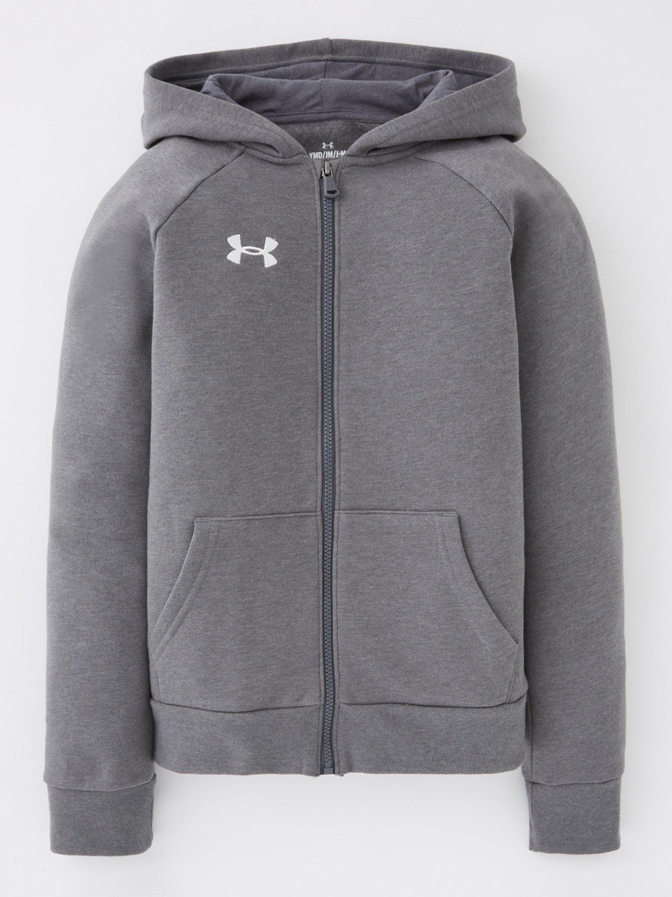 Boys Rival Fleece Full Zip Hoodie Grey