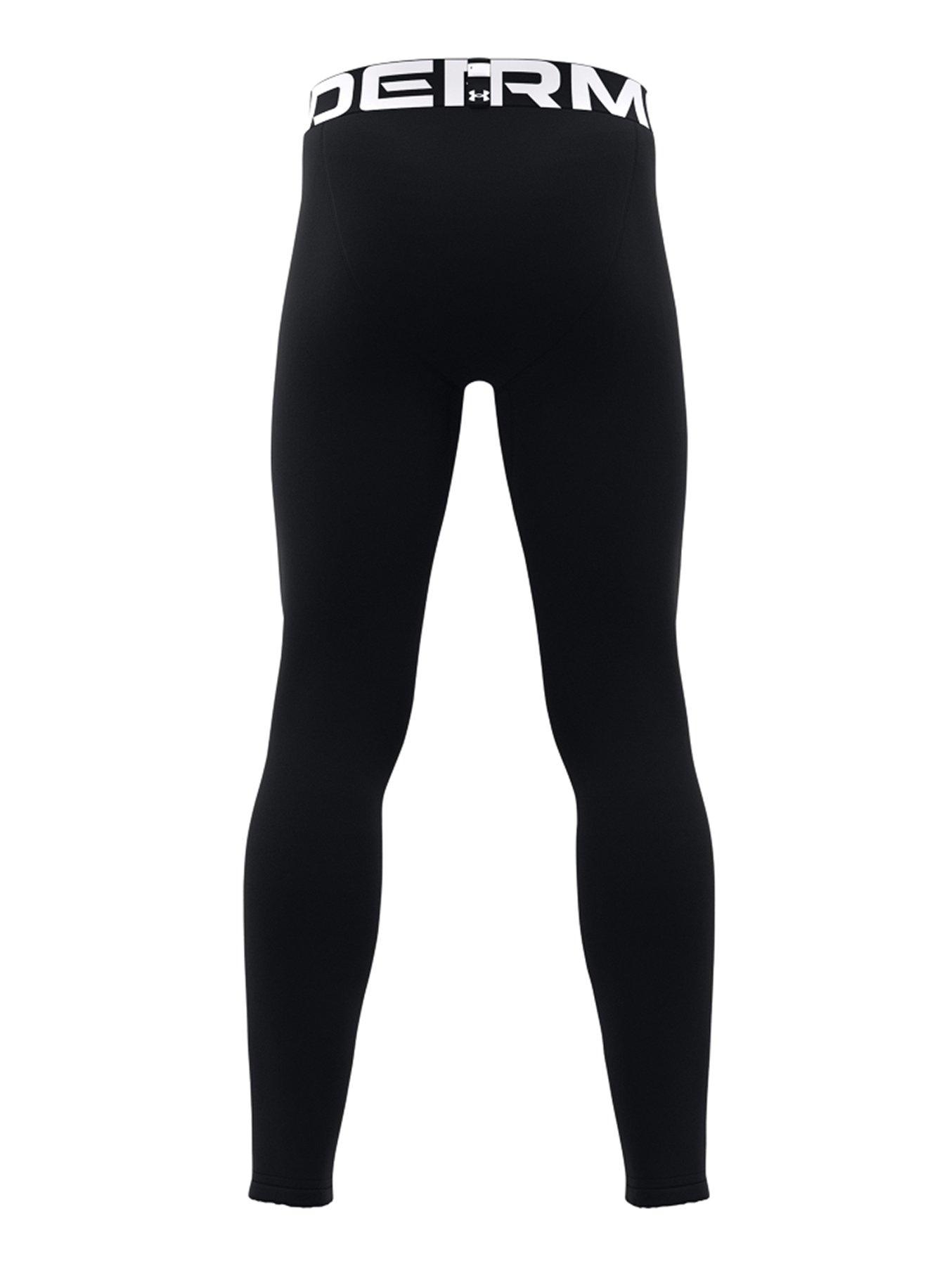 UNDER ARMOUR Boys Cold Gear Leggings - Black