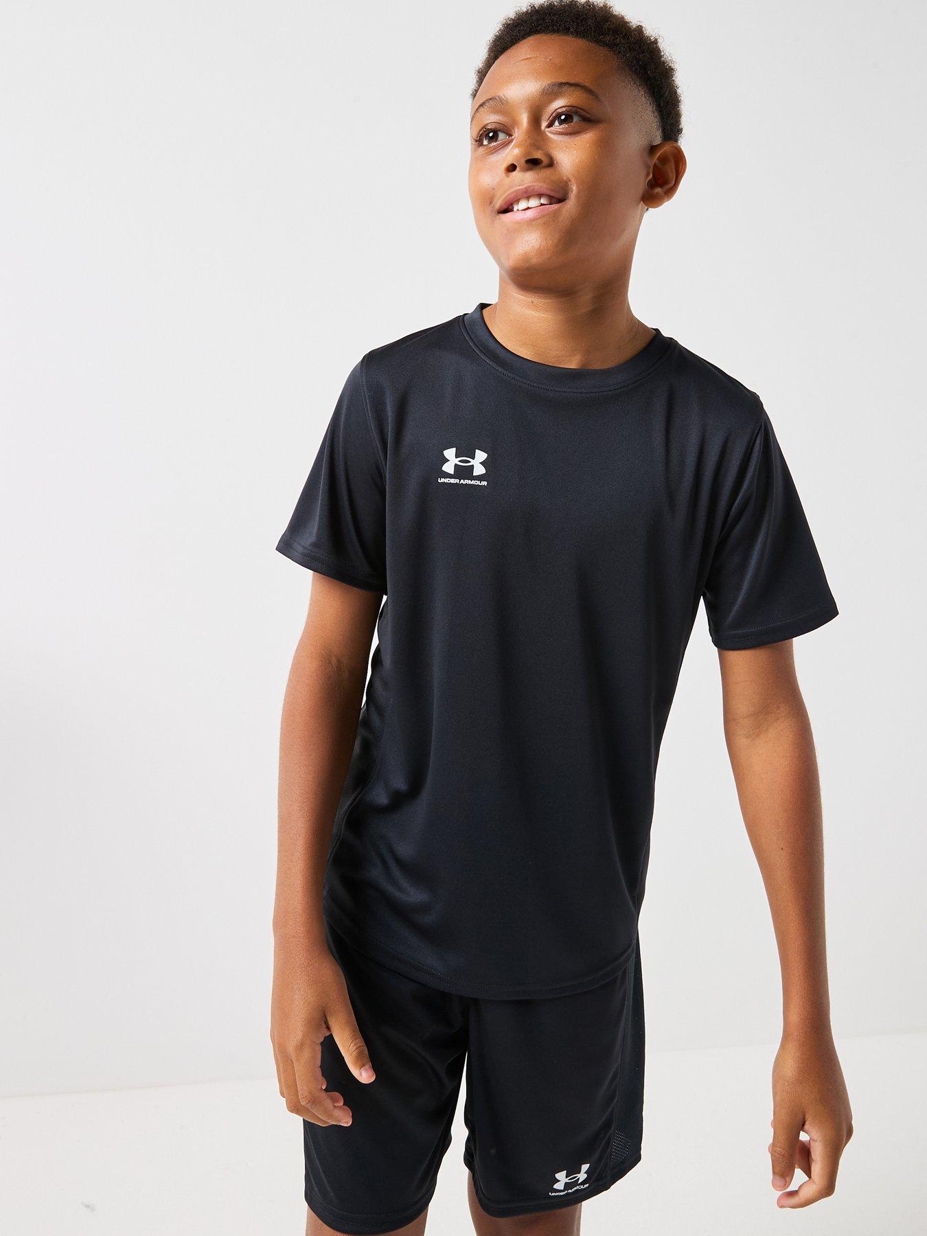 UNDER ARMOUR Boys Challenger Short Sleeve Tee - Black/White