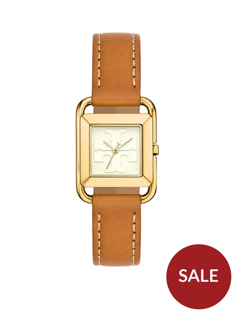 tory-burch-the-miller-square-brown-leather-strap-watch
