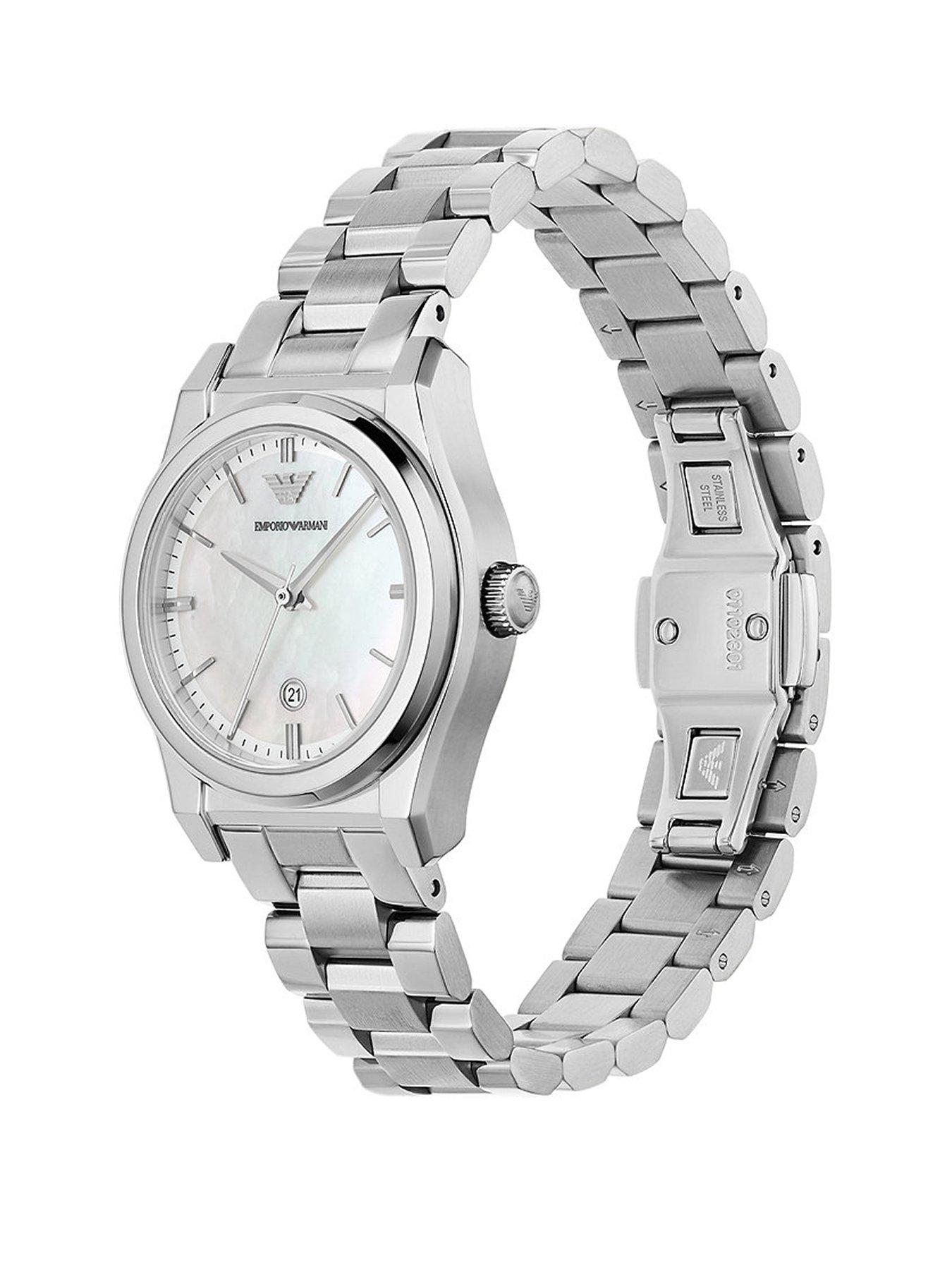  image of emporio-armani-mother-of-pearl-dialnbspladies-watch