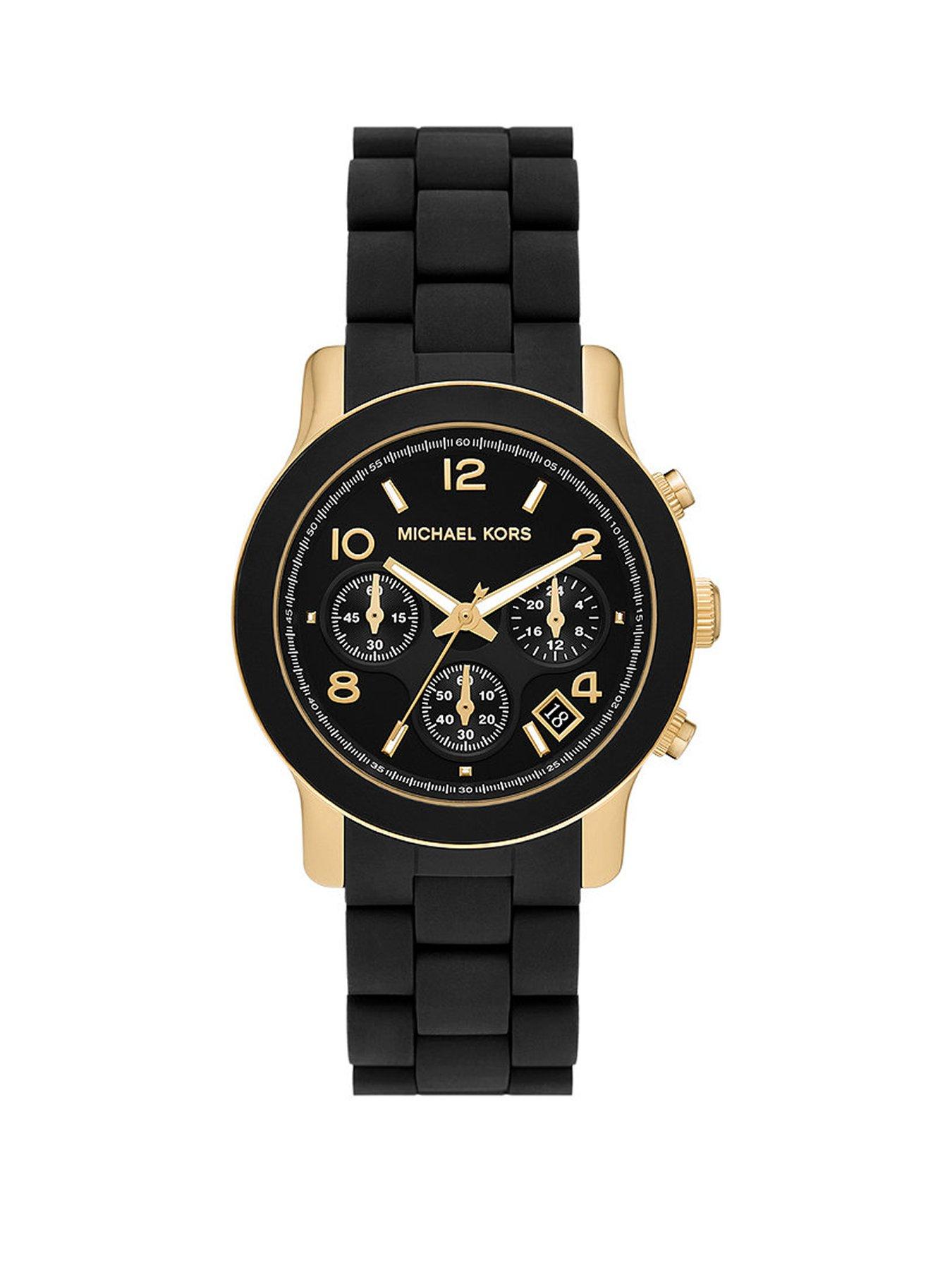 michael-kors-runway-black-chronograph-gold-tone-case-black-silicone-bracelet-ladies-watch