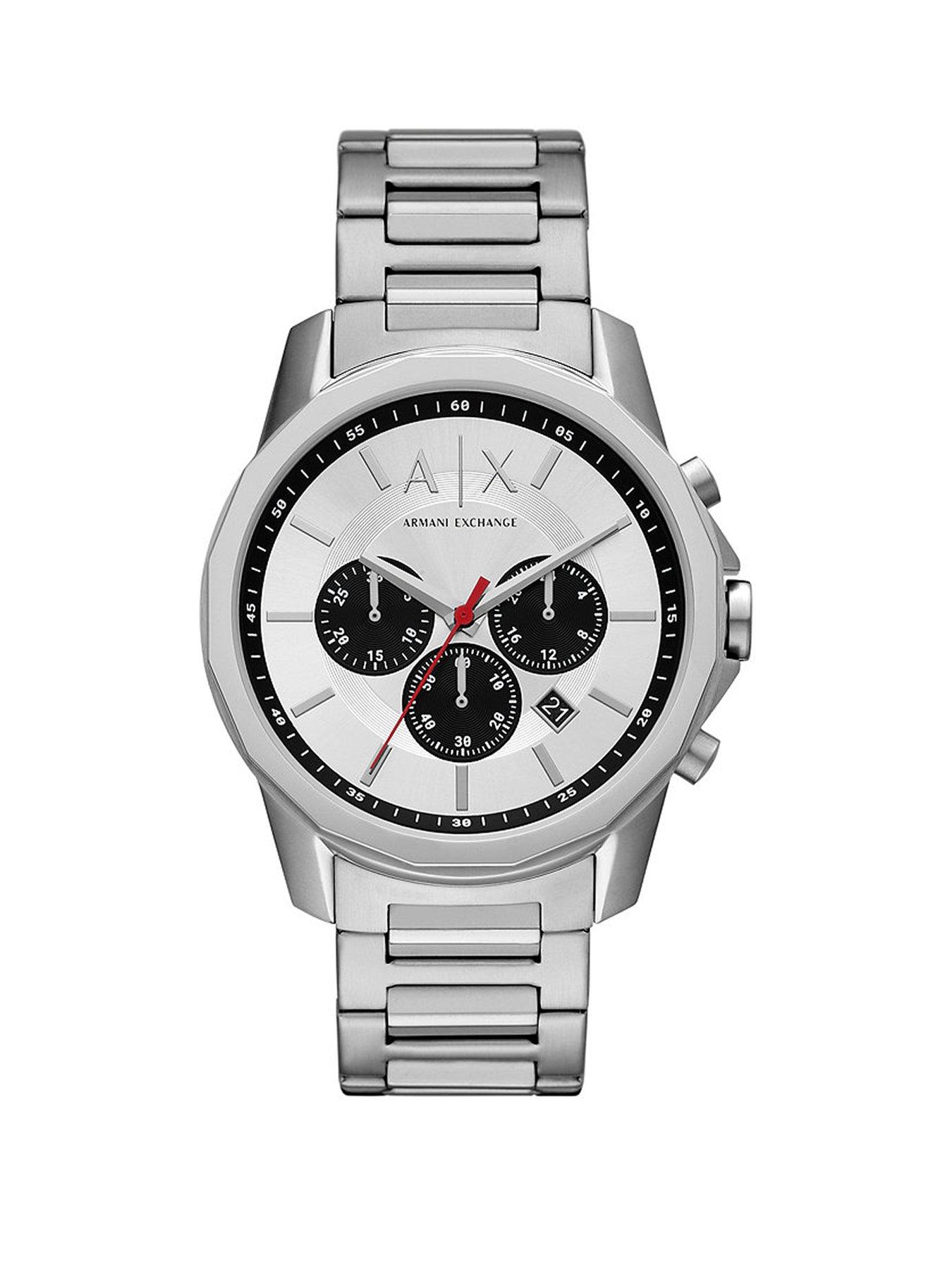 Armani exchange men's chronograph deals stainless steel watch