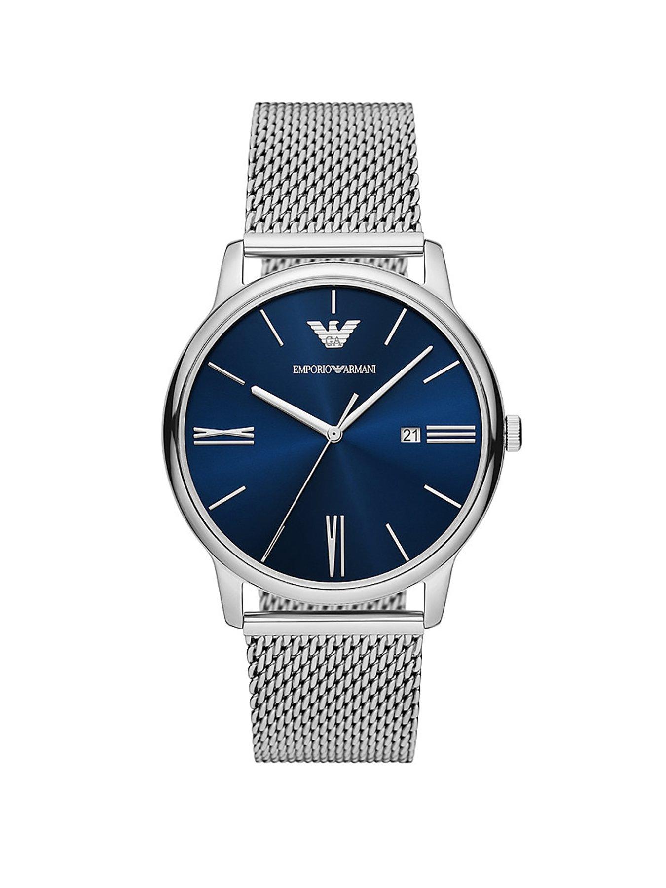 Armani mens watch stainless steel sale