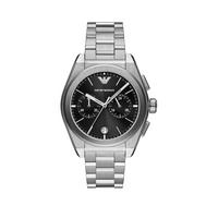 Emporio Armani Men\'s Black Dial Stainless Steel Chronograph Watch