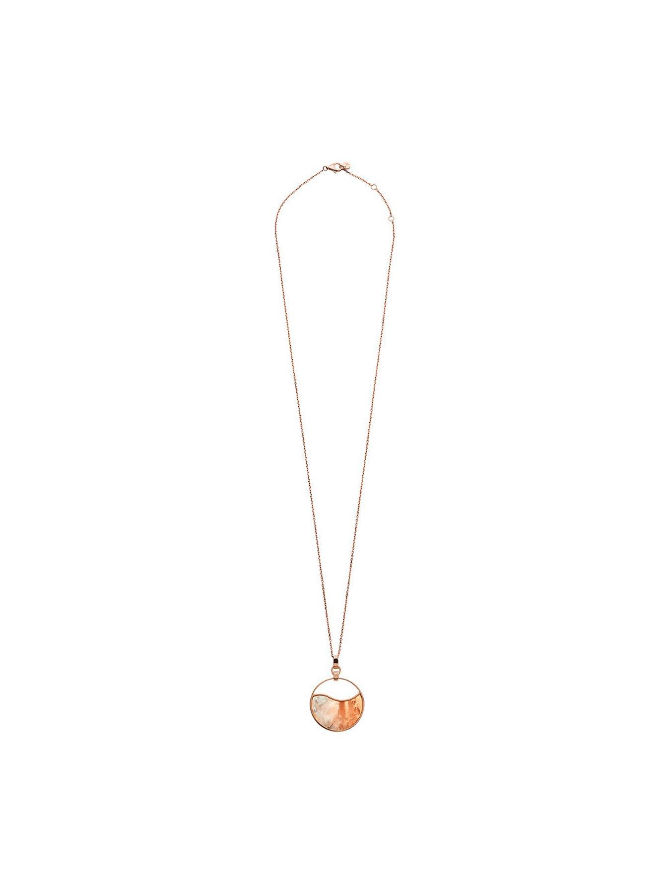  image of skagen-agnethe-rose-gold-tone-ombre-necklace