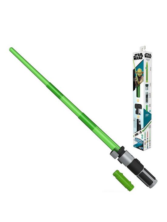 front image of star-wars-lightsaber-forge-yoda-electronic-green-lightsaber