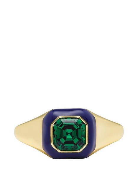 fossil-green-crystal-and-enamel-ring