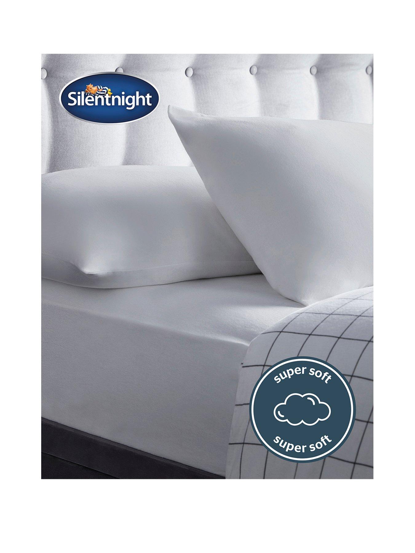 Silentnight Supersoft Brushed Cotton Fitted Sheet and Pillowcase Set Silver
