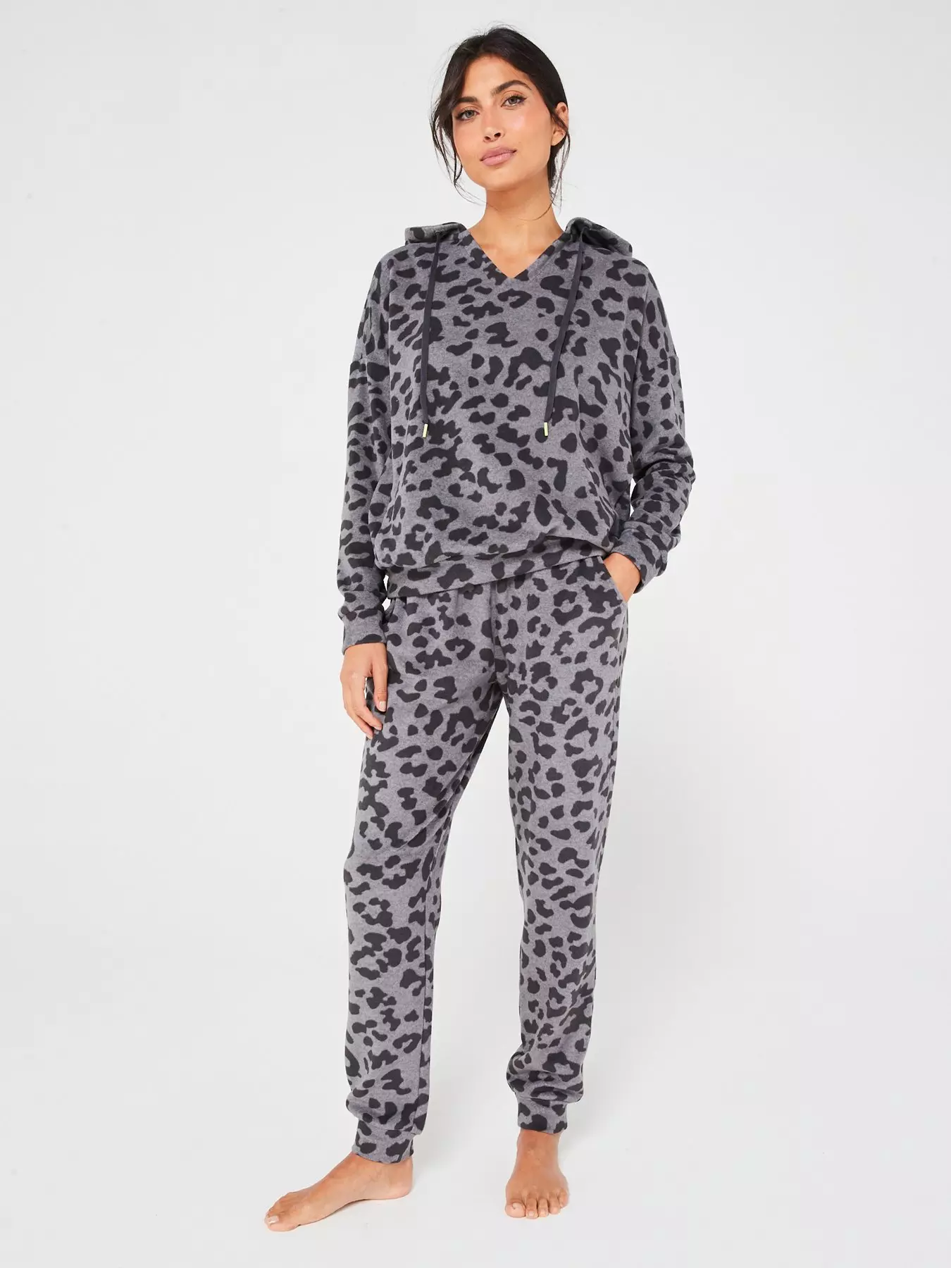 V by Very Off The Shoulder Slouchy Pyjamas - Black