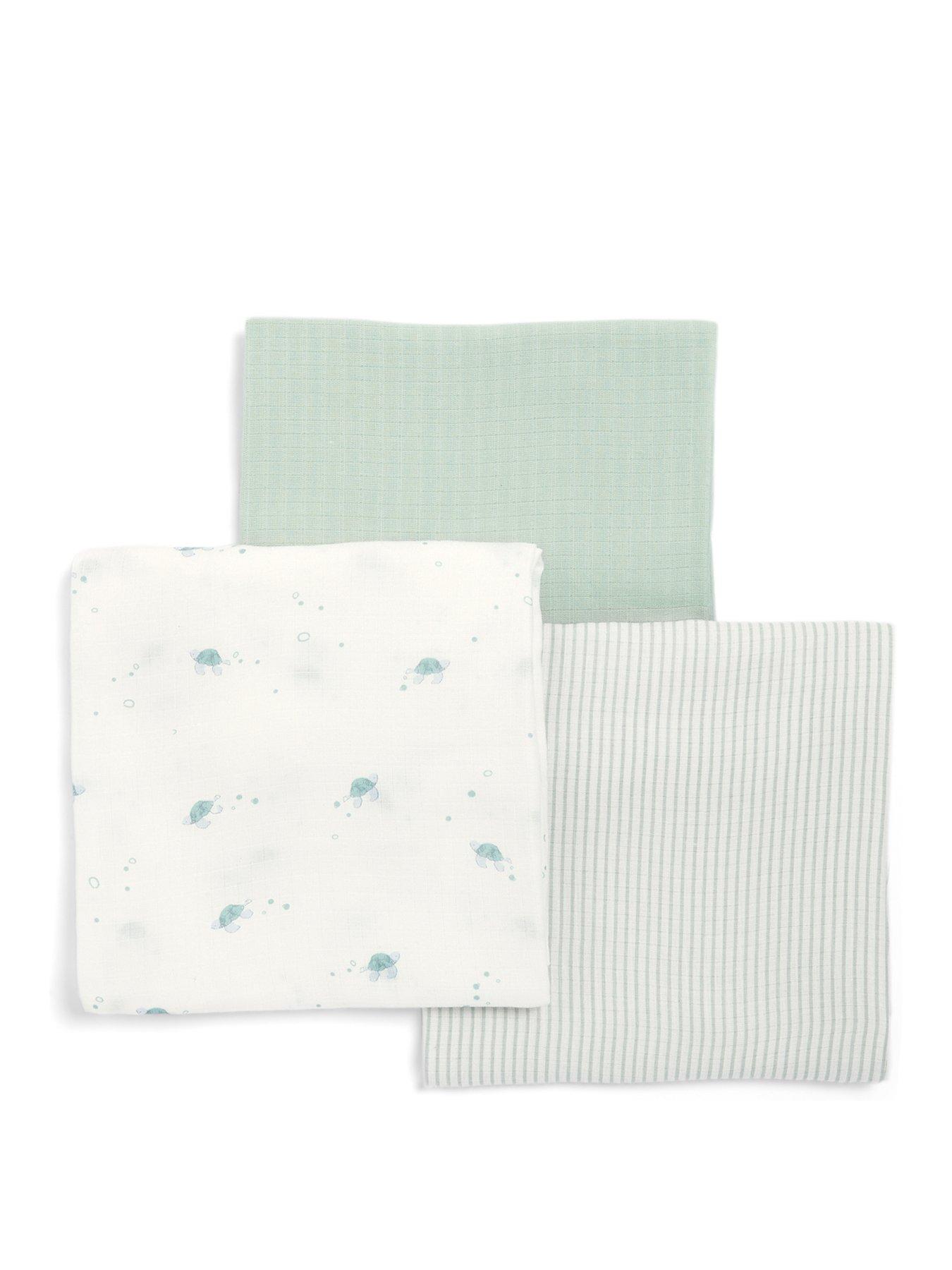 Image 1 of 1 of Mamas & Papas Large Turtle Muslin Squares- 3 Pack