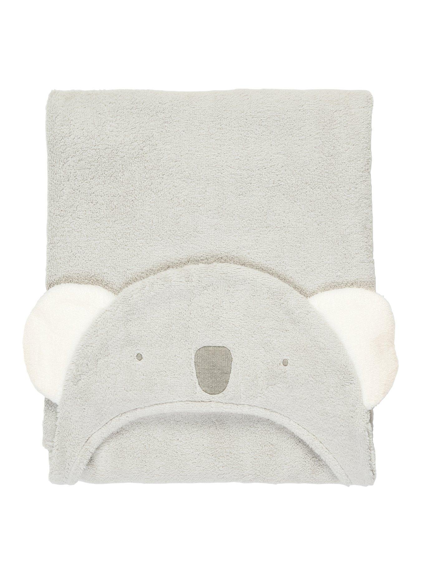  image of mamas-papas-hooded-baby-towel--koala-grey