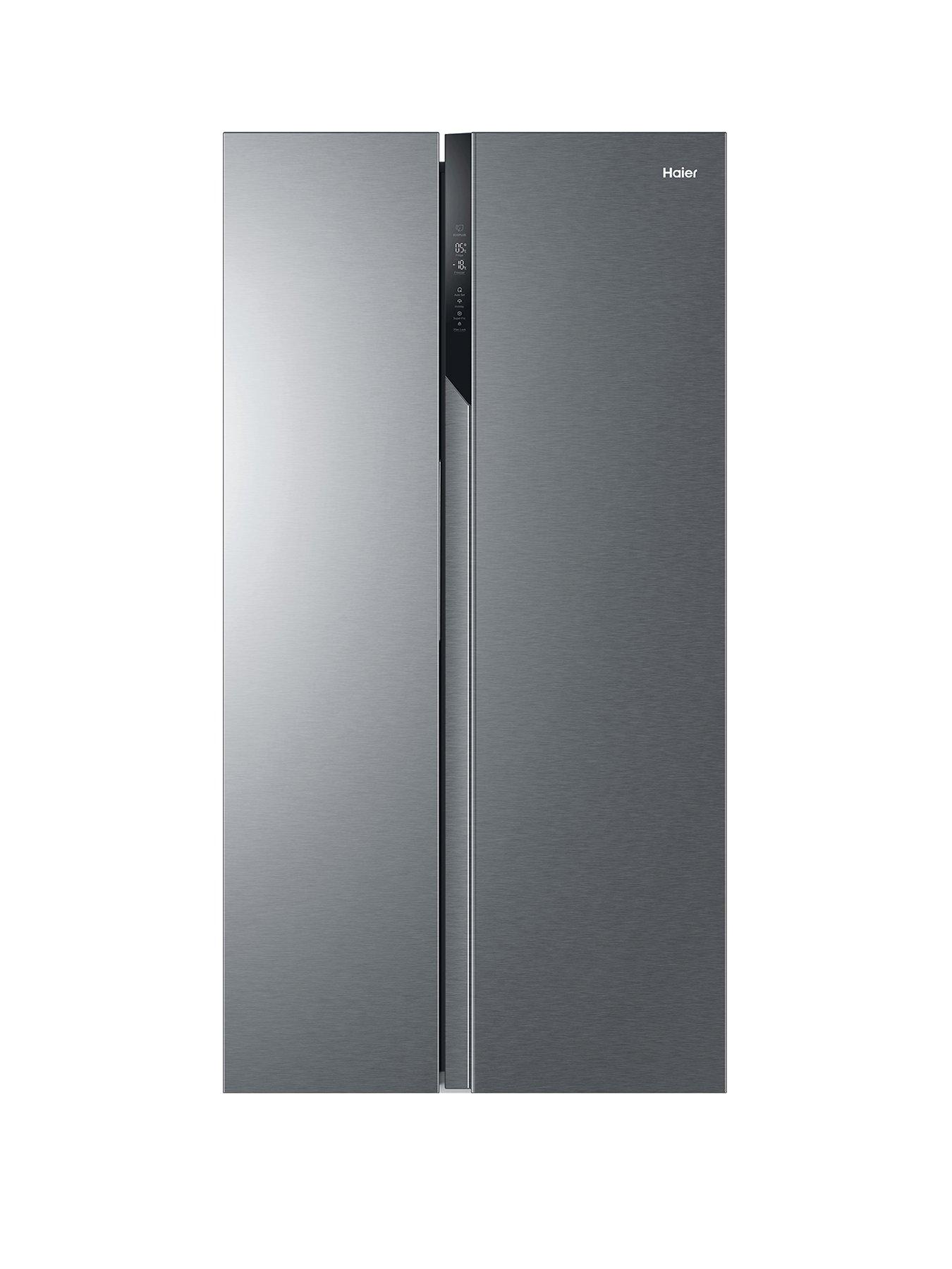 Haier HSR3918ENPG Total No Frost American Fridge Freezer, Non-Plumbed, E Rated - Silver
