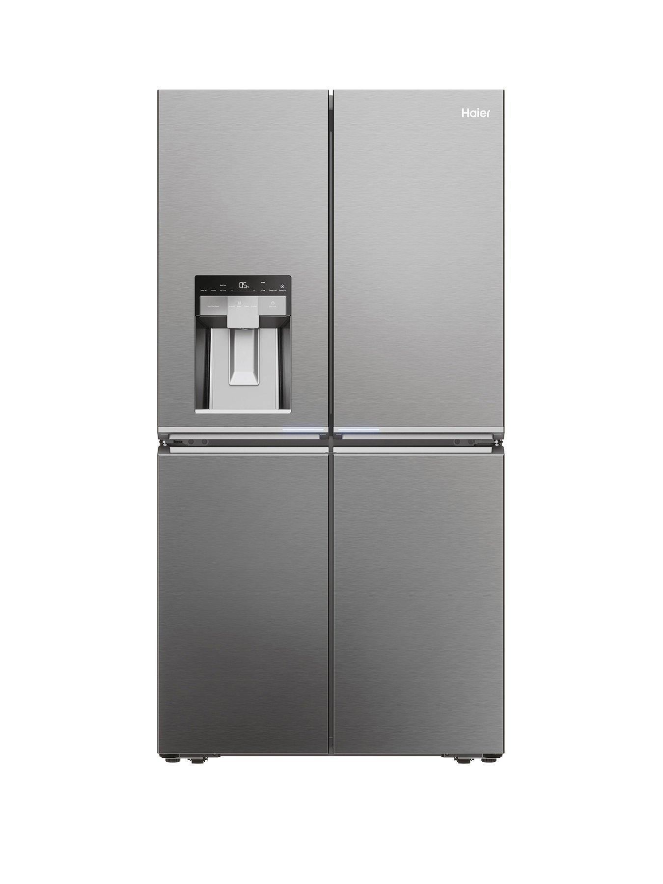 Haier HCR7918EIMP Plumbed Total No Frost American Fridge Freezer with Water Dispenser E Rated Platinum Inox littlewoods