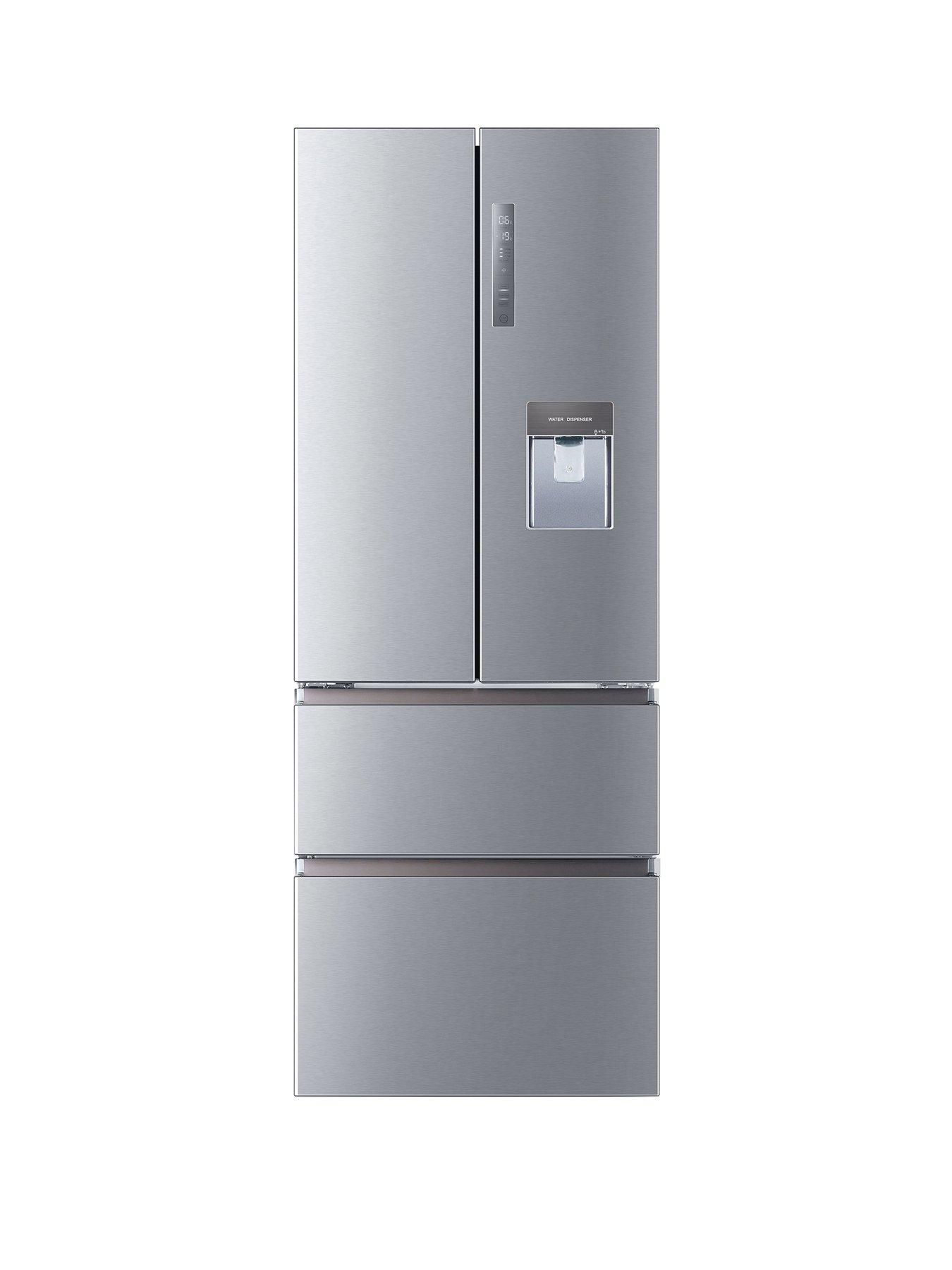 undefined HFR5719EWMP 70cm Wide Total No Frost American Fridge Freezer with Water Dispenser, E Rated - Platinum