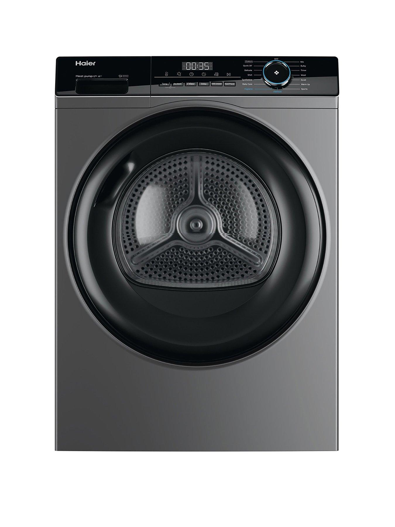 front image of haier-i-pro-series-3-hd100-a2939s-10kg-load-heat-pump-tumble-dryernbspa-rated-graphite