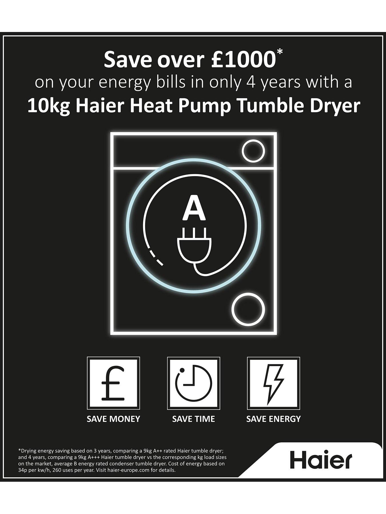  image of haier-i-pro-series-3-hd100-a2939-10kg-loadnbspheat-pump-tumble-dryer-a-rated-white