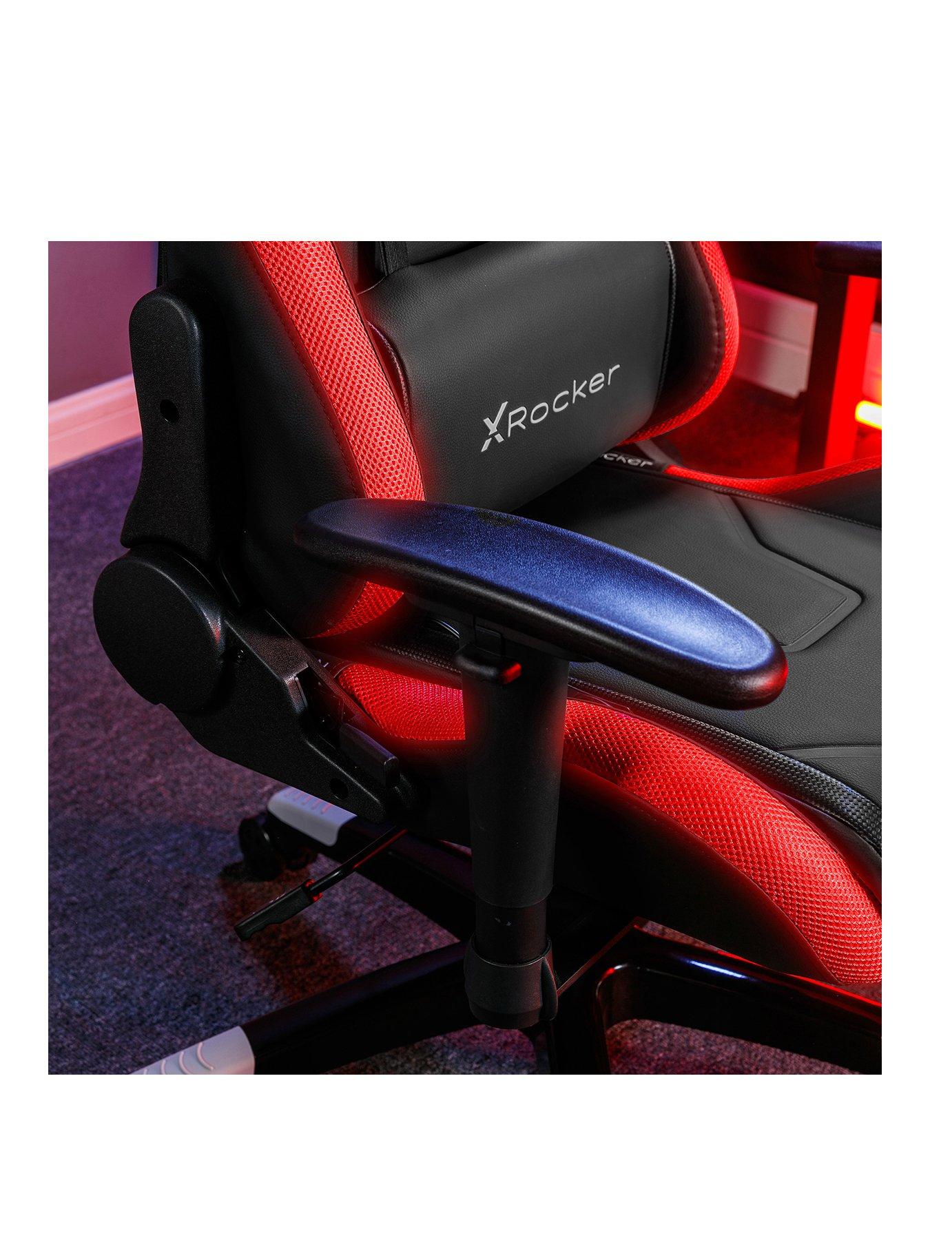 Image 2 of 7 of X Rocker Agility Junior PC Office Gaming Chair with App Controlled LED Lights - Black