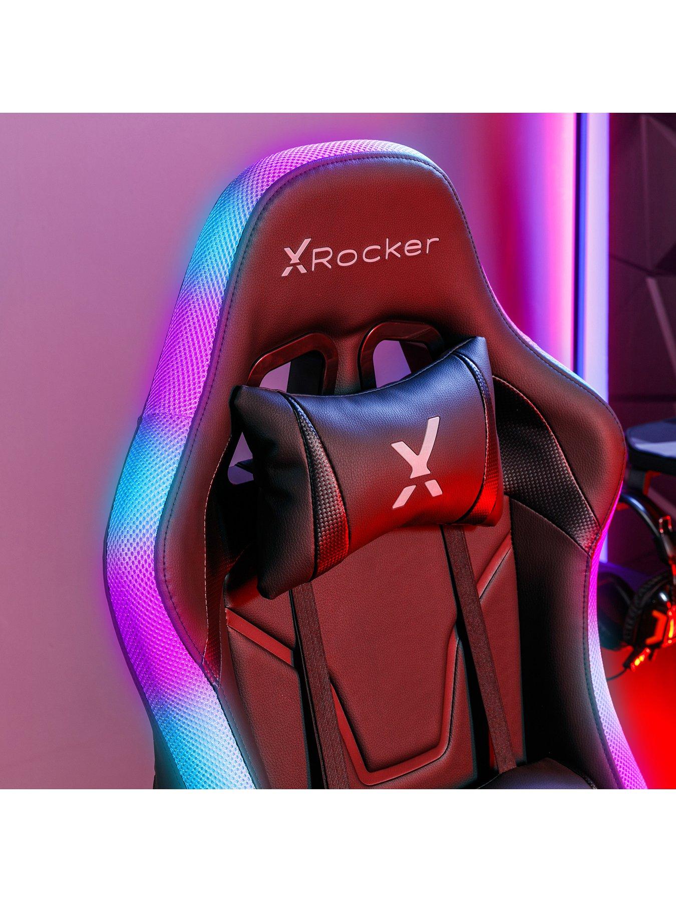 Image 4 of 7 of X Rocker Agility Junior PC Office Gaming Chair with App Controlled LED Lights - Black